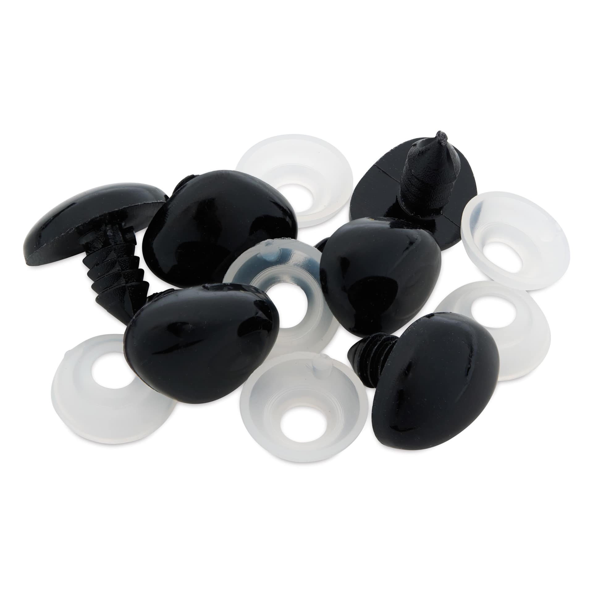 Cousin DIY Shank Back Animal Noses - Pkg of 6, Black, 18 mm