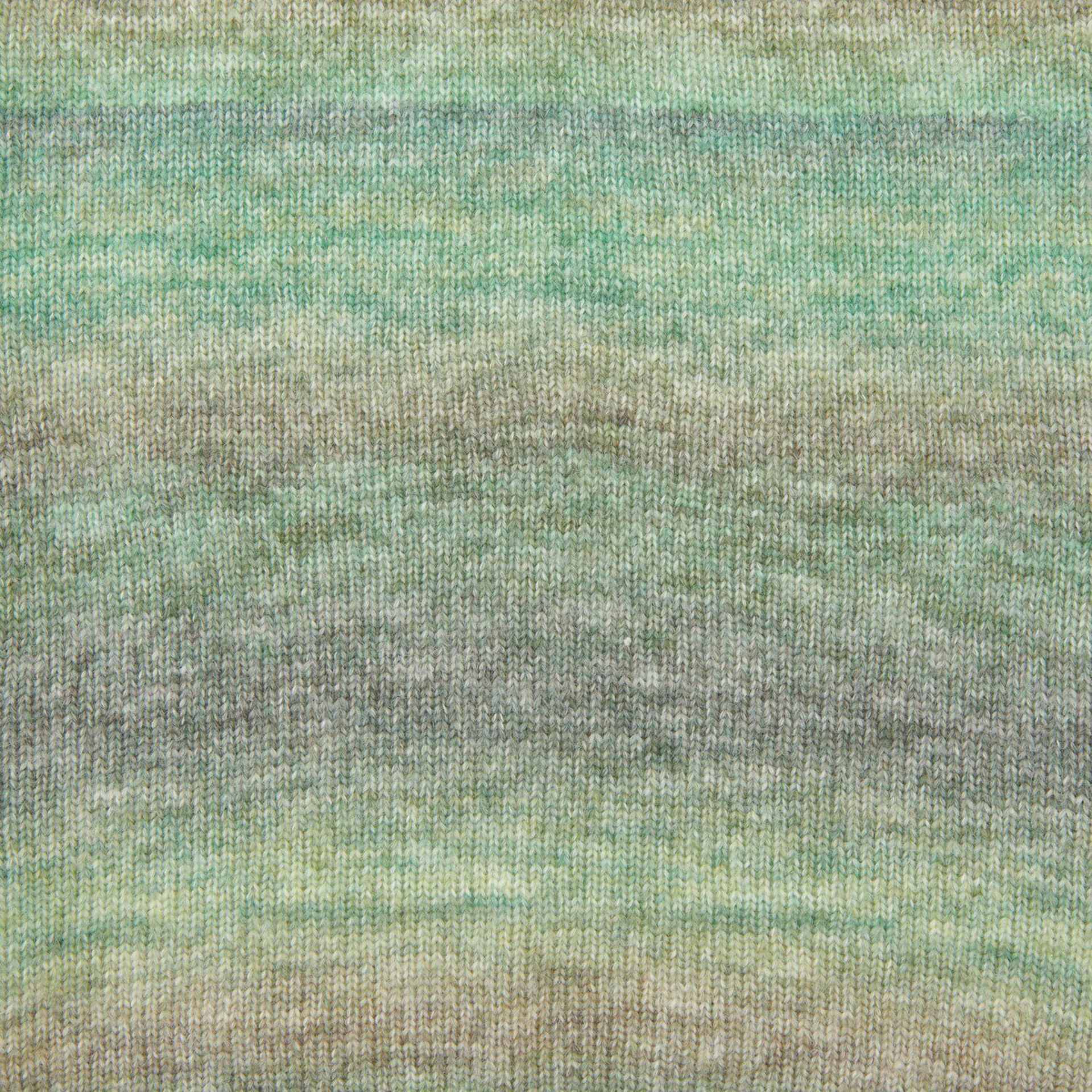 Rico Design Creative Painted Power Yarn - Forest Greens, 340 yds close up showing knitted pattern