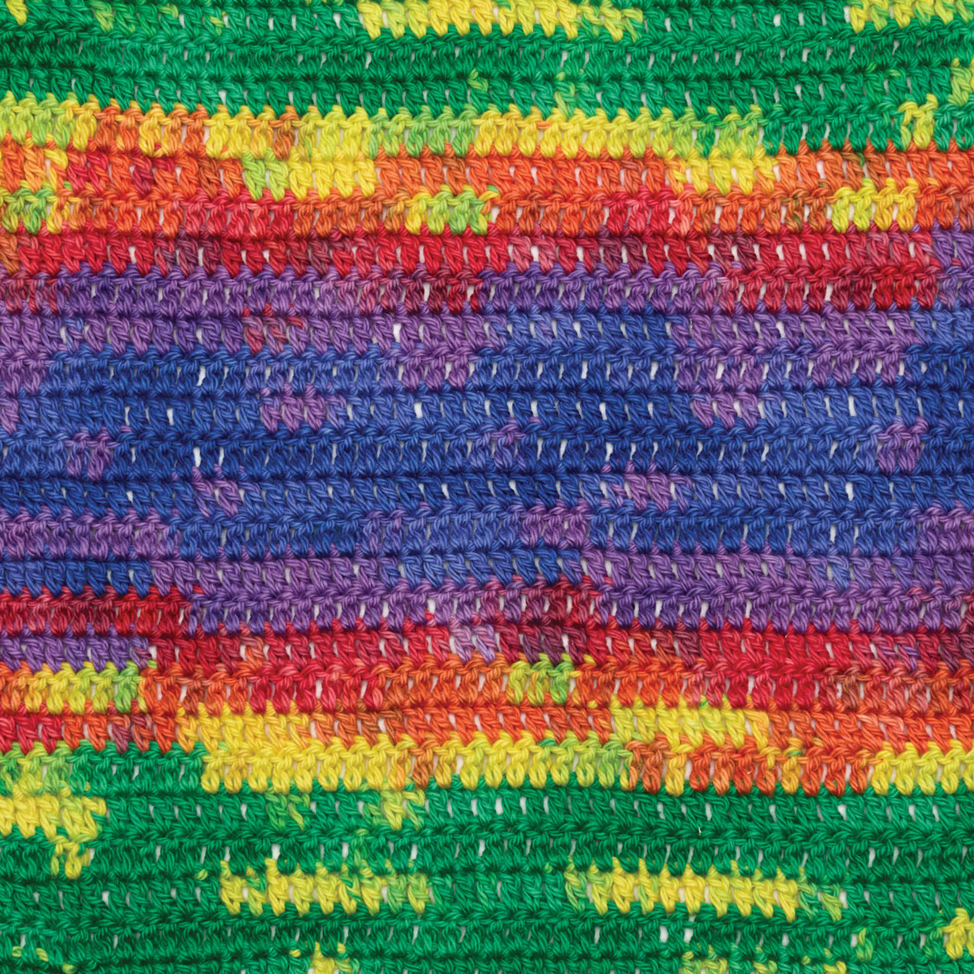 Premier Yarn Hipster Cotton Yarn - Prismatic, 229 yds showing crocheted pattern