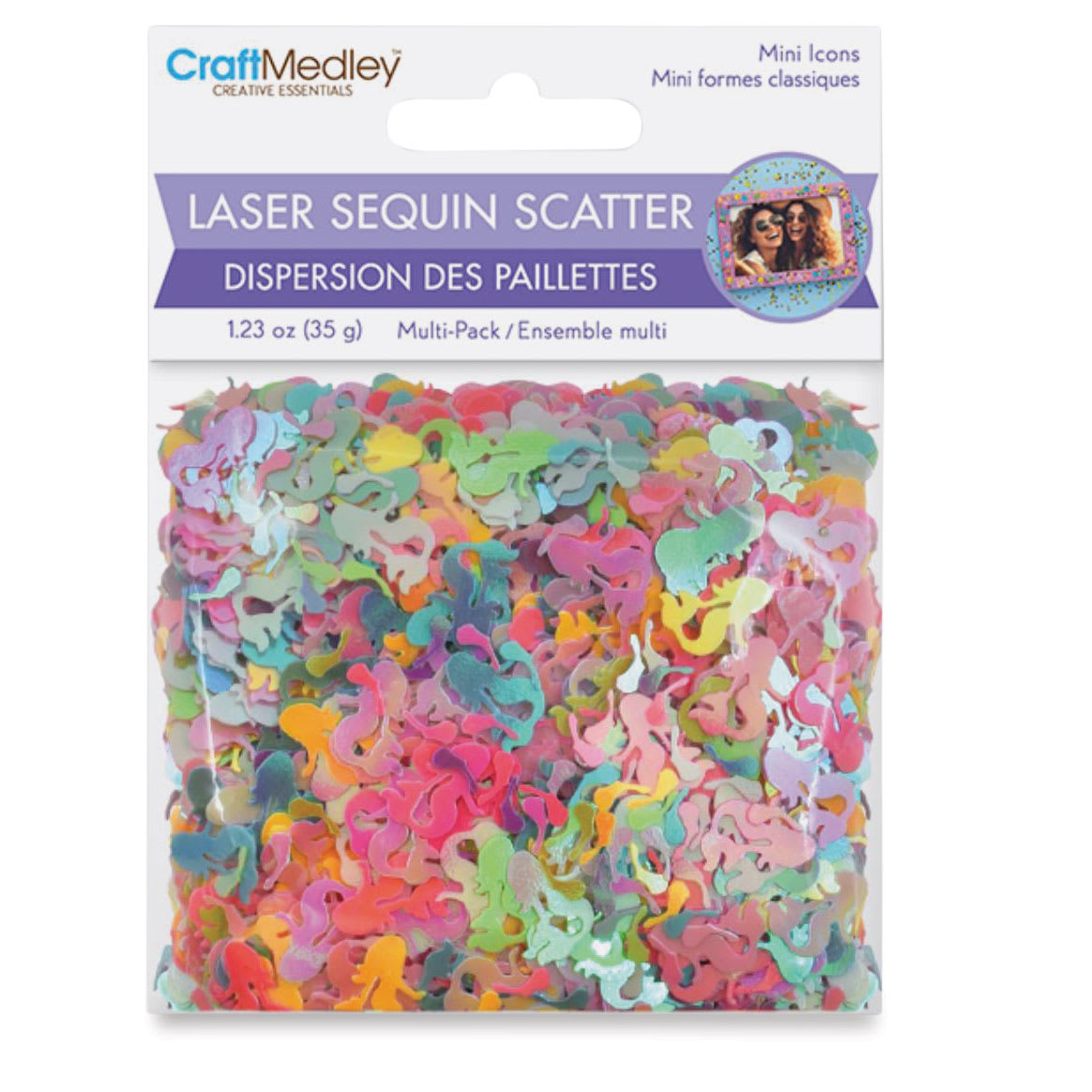 Craft Medley Mini Laser Sequin Scatter - Mermaid, 1.23 oz front of packaging