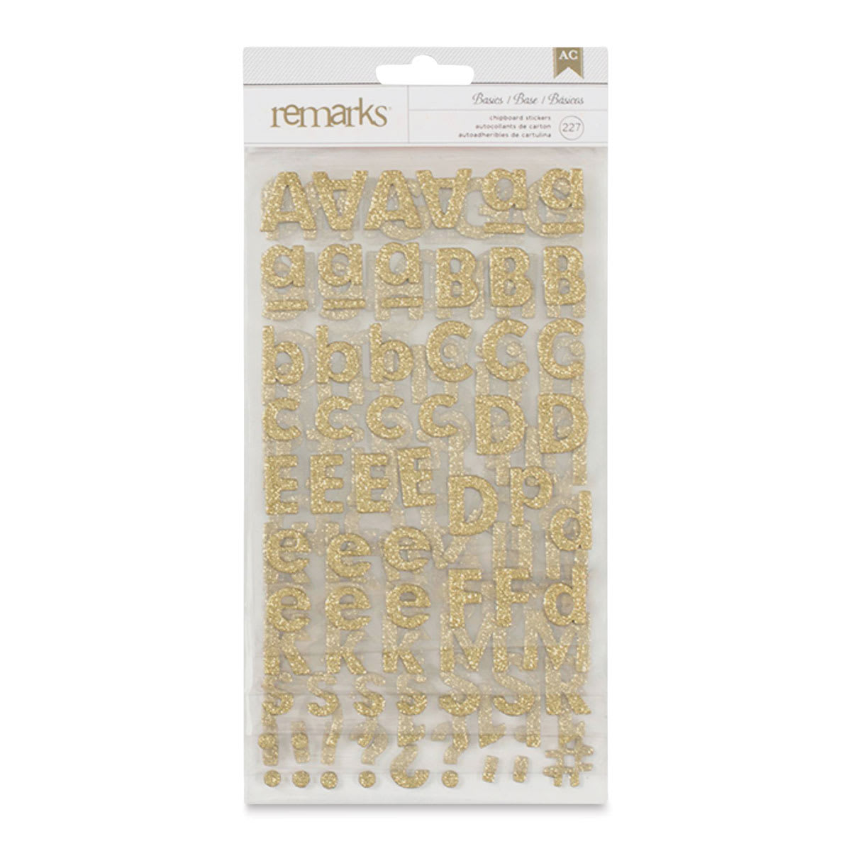American Crafts Sticker Sheets - Gold Glitter