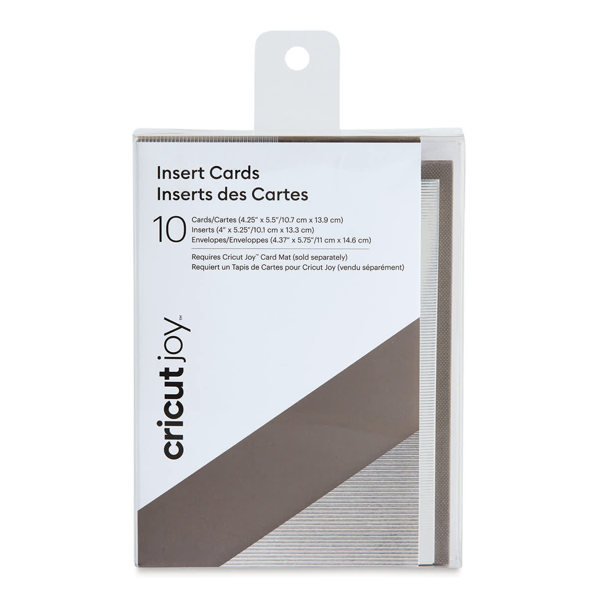 Cricut Joy Cards, Inserts, and Envelopes - Gray/Silver Brush, Package of 10 (In packaging)