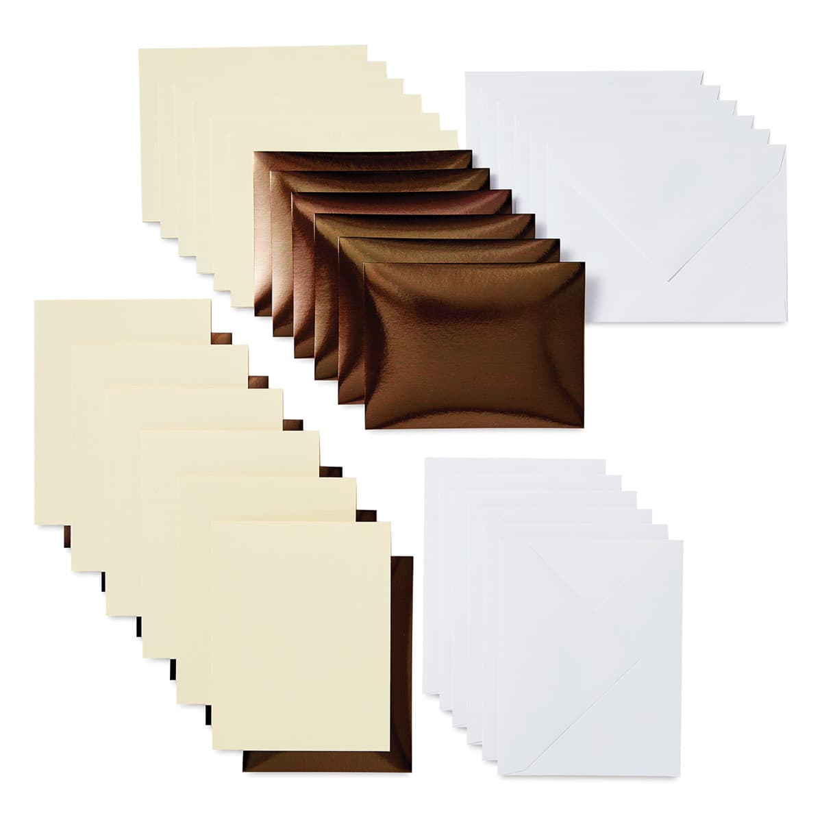Cricut Joy Cards, Inserts, and Envelopes - Cream/Gunmetal, Package of 12 (Cards, Inserts, and Envelopes shown out of packaging)