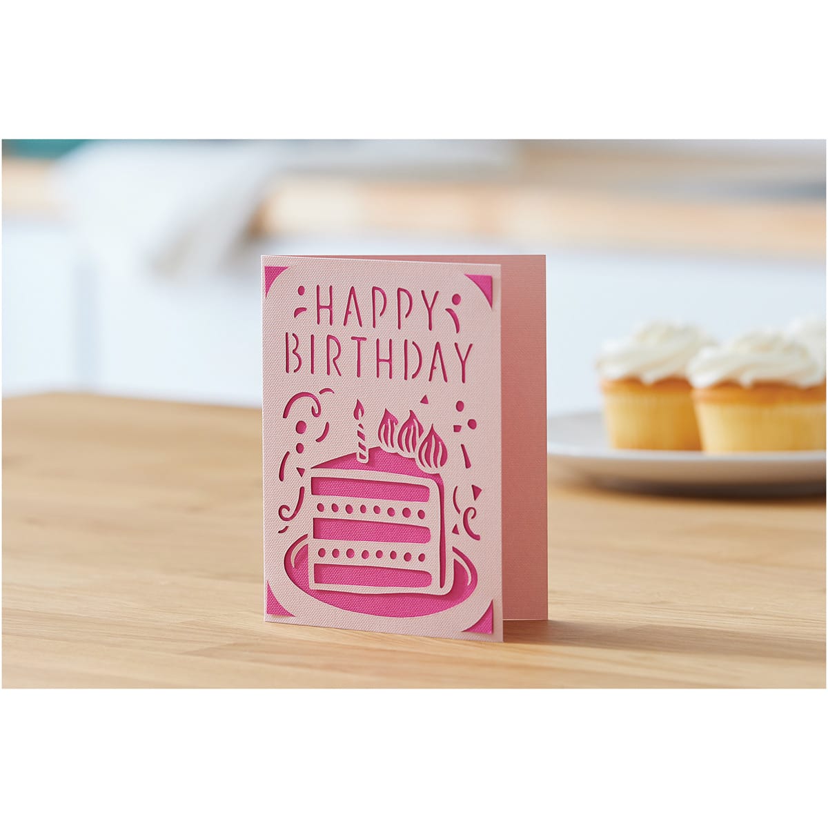 Cricut Joy Cards, Inserts, and Envelopes - Sensei, Package of 12 (Happy Birthday with Slice of Cake Card)