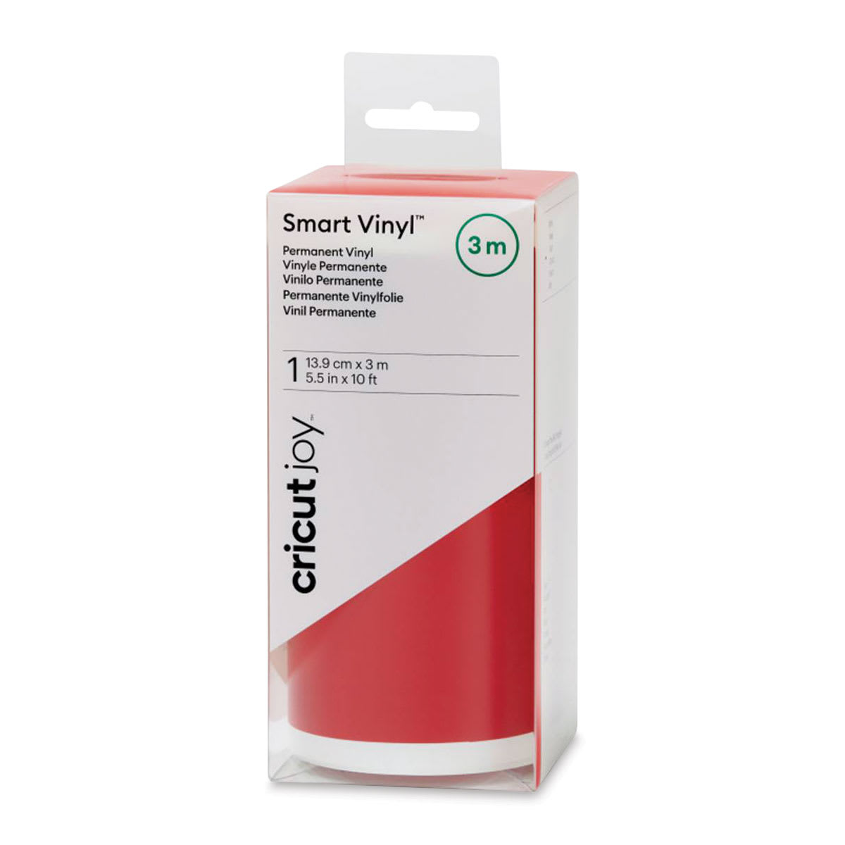 Cricut Joy Permanent Smart Vinyl - Red, Matte, 5-1/2" x 10 ft, Roll (In packaging)