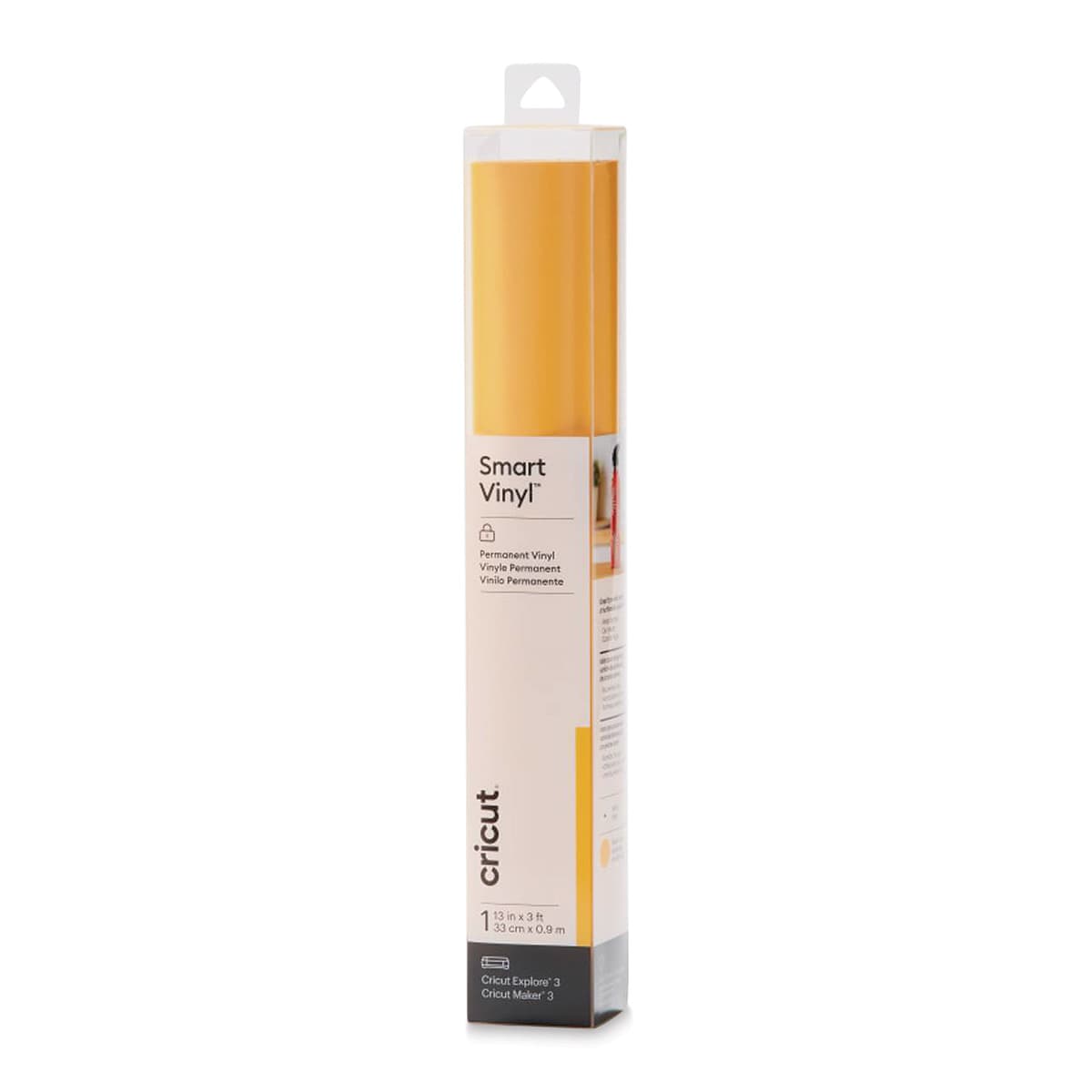 Cricut Permanent Smart Vinyl - Maize Yellow, 13" x 3 ft, Roll (In packaging)