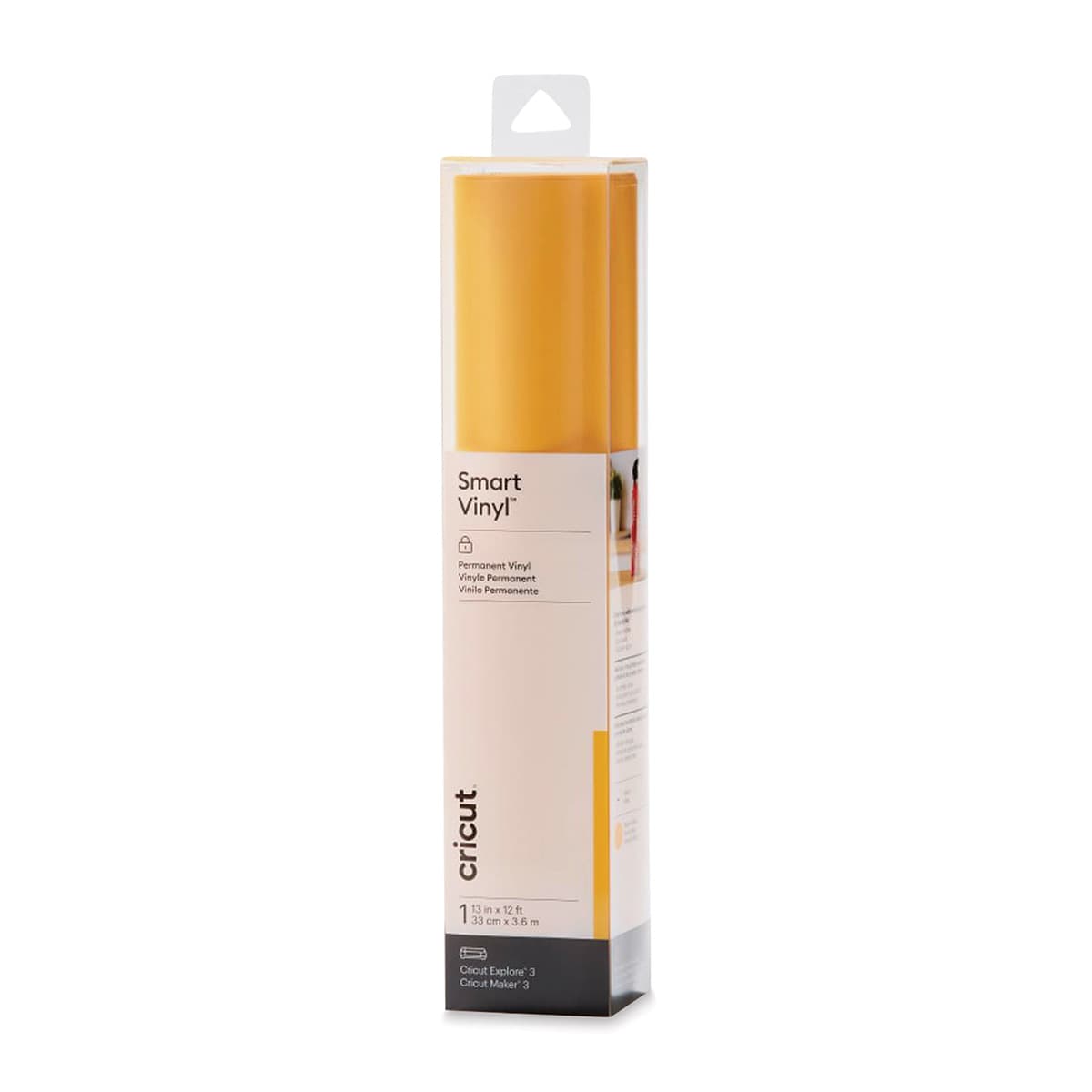 Cricut Permanent Smart Vinyl - Maize Yellow, 13" x 12 ft, Roll (In packaging)