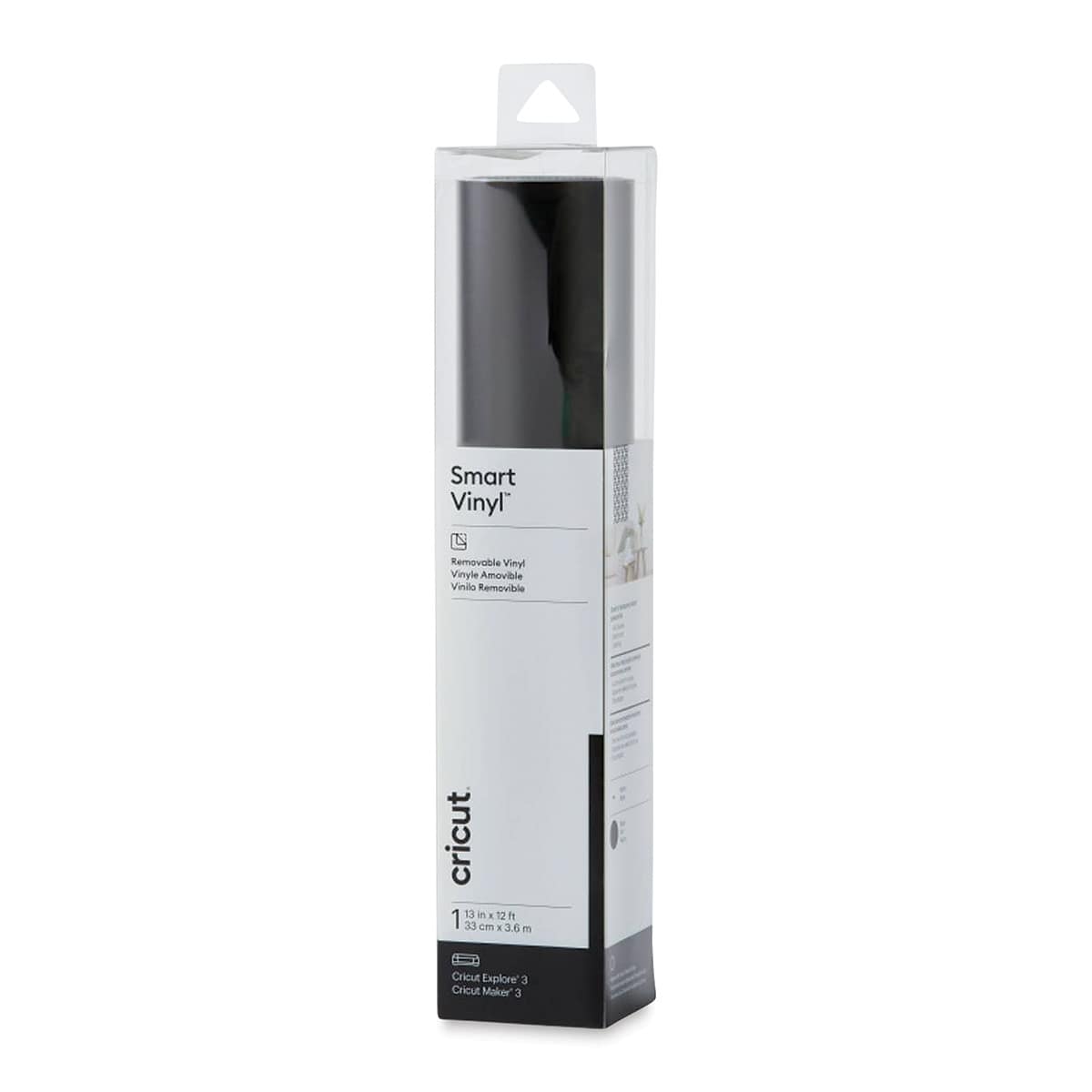 Cricut Removable Smart Vinyl - Black, 13" x 12 ft, Roll (In packaging)