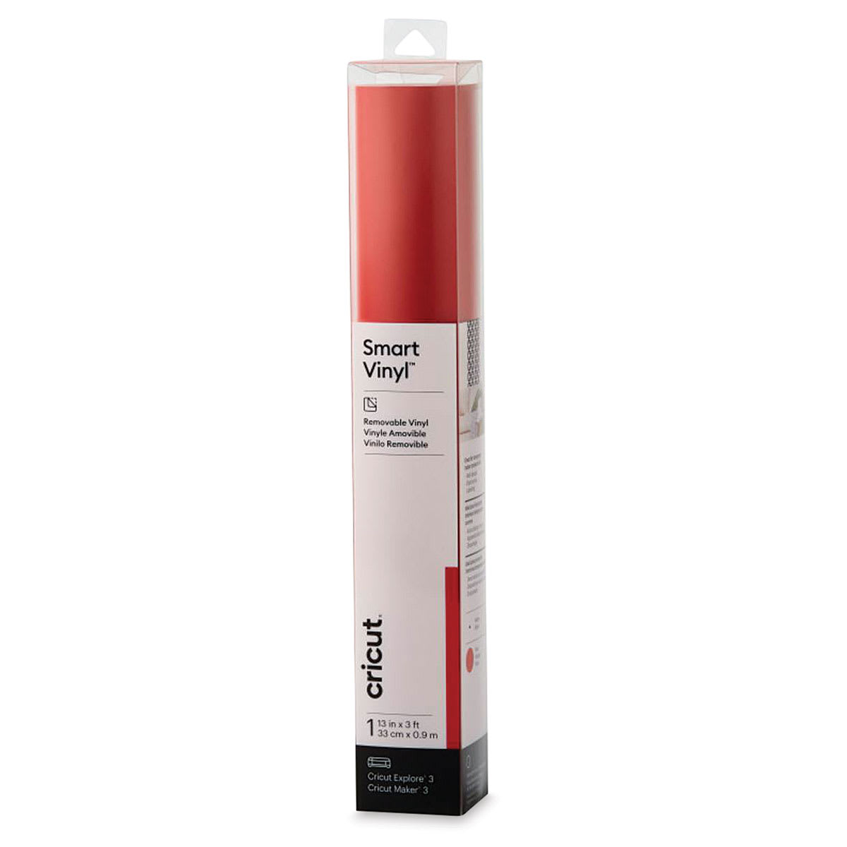 Cricut Removable Smart Vinyl - Red, 13" x 3 ft, Roll (In packaging)