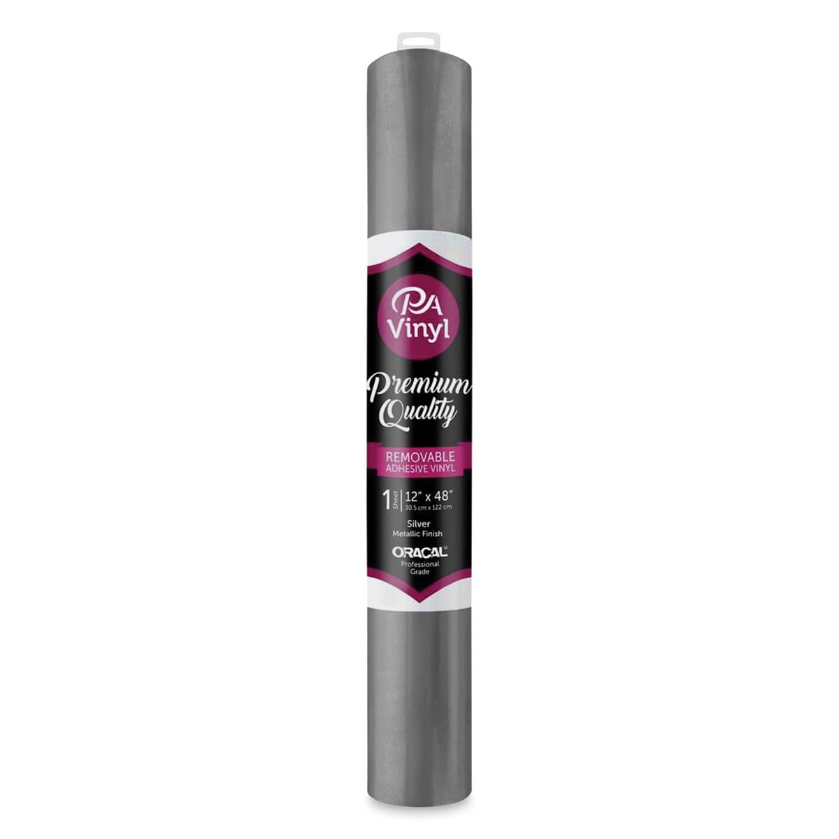 PA Vinyl Removable Vinyl - Metallic Silver, 12" W x 48" L