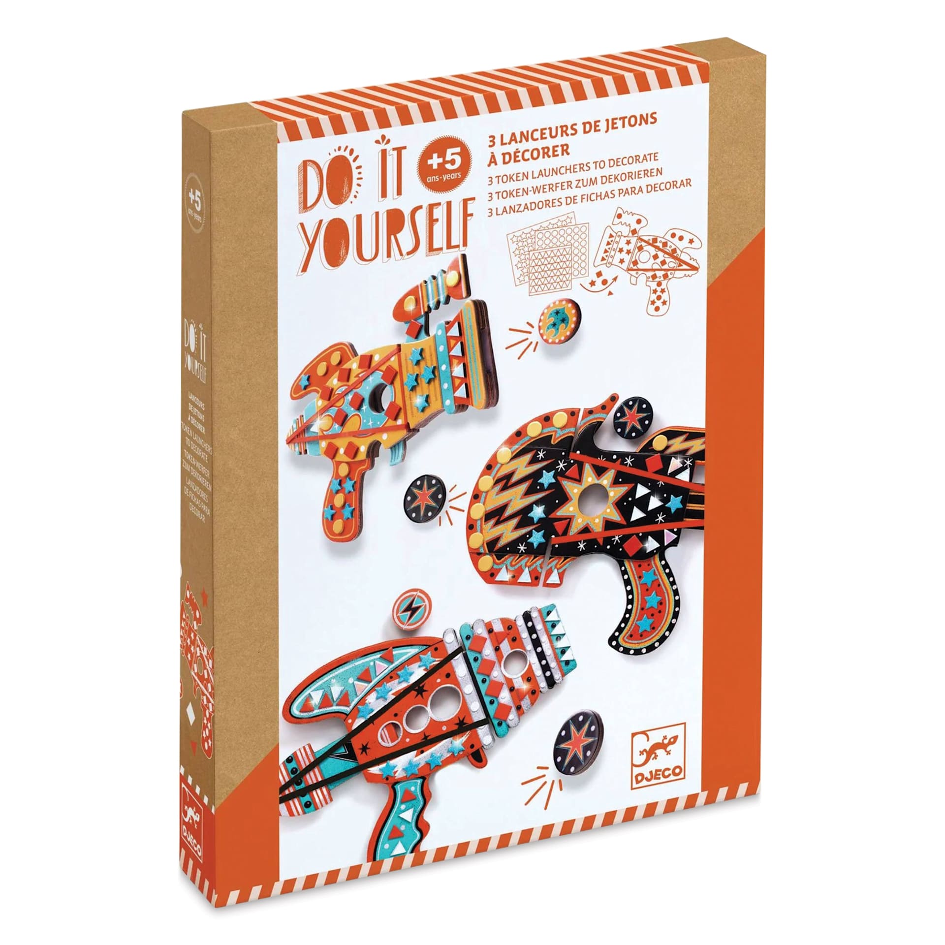 Djeco Do It Yourself Kosmik Token Launchers Kit - front of packaging