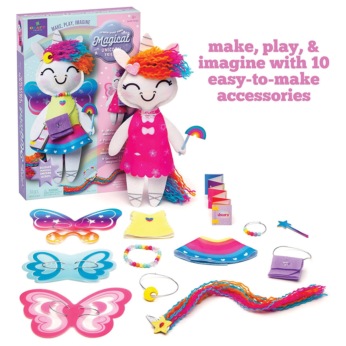 Craft-tastic Create Your Own Magical Unicorn Friend Kit, Finished Unicorn