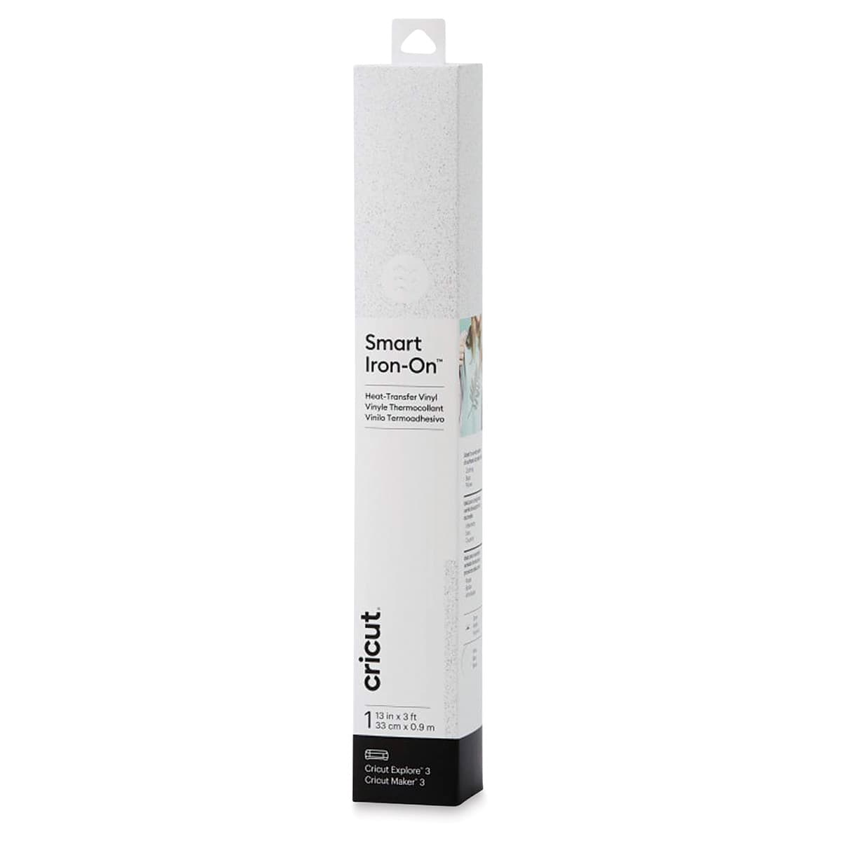 Cricut Smart Iron-On Heat Transfer Vinyl - White Glitter, 13" x 3 ft, Roll