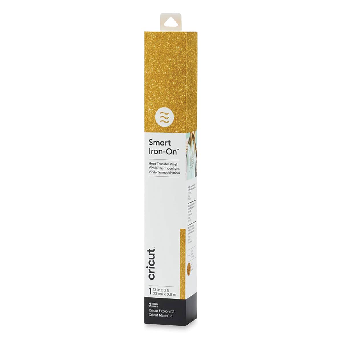 Cricut Smart Iron-On Heat Transfer Vinyl - Gold Glitter, 13" x 3 ft, Roll
