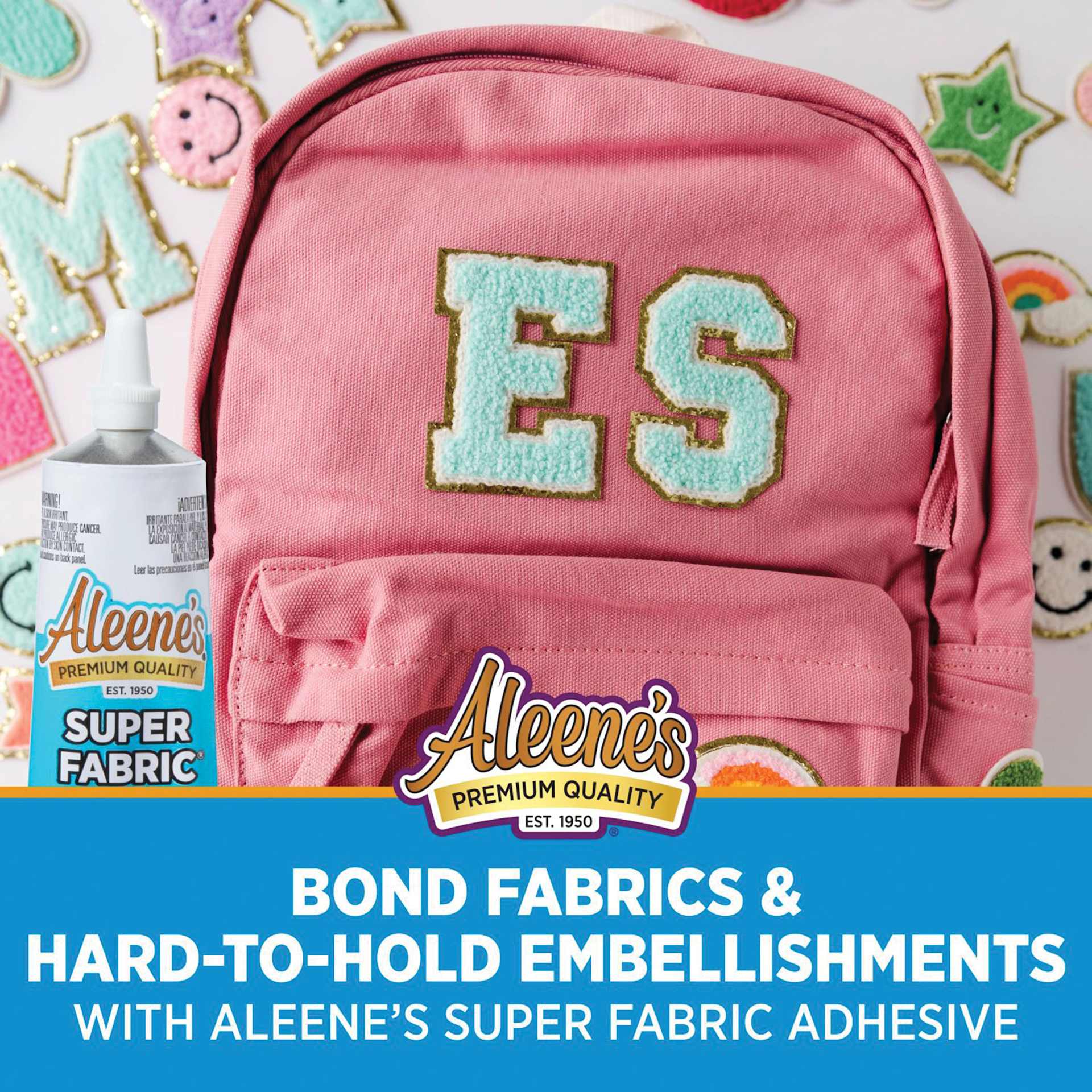 Bond fabric and hard-to-hold embellishments with Aleene's super fabric adhesive.