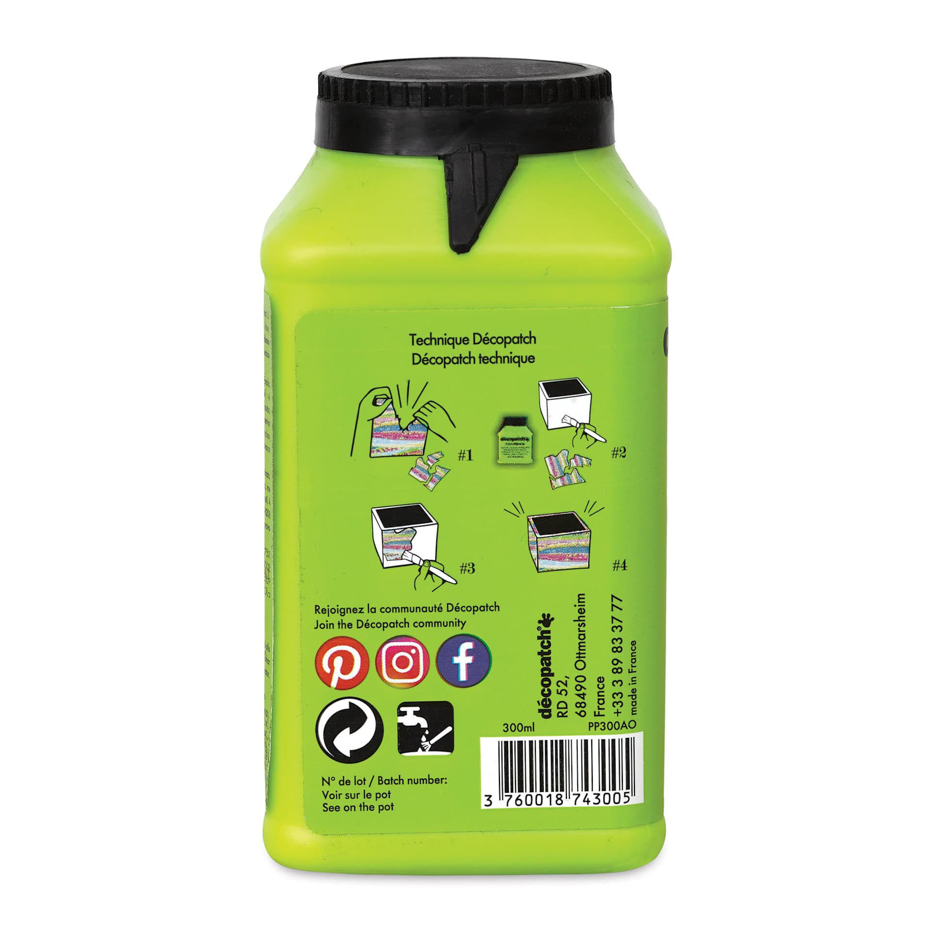 DecoPatch Paperpatch Varnish Glue - 300 ml (Side of jar)