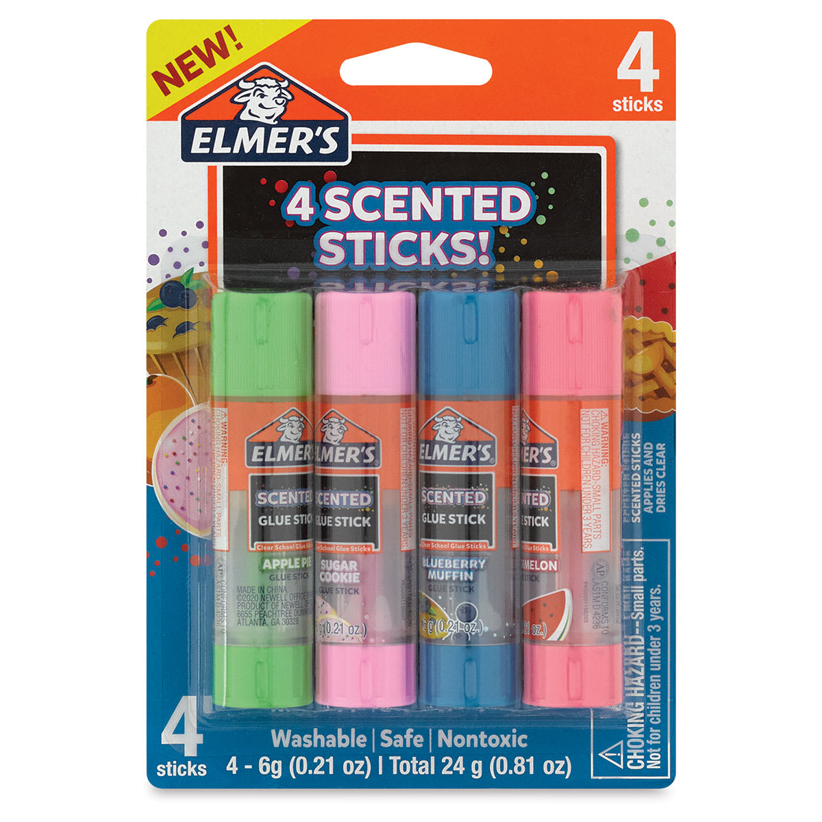 Elmer’s Scented Glue Sticks - Sweet, Pkg of 4, front of the packaging