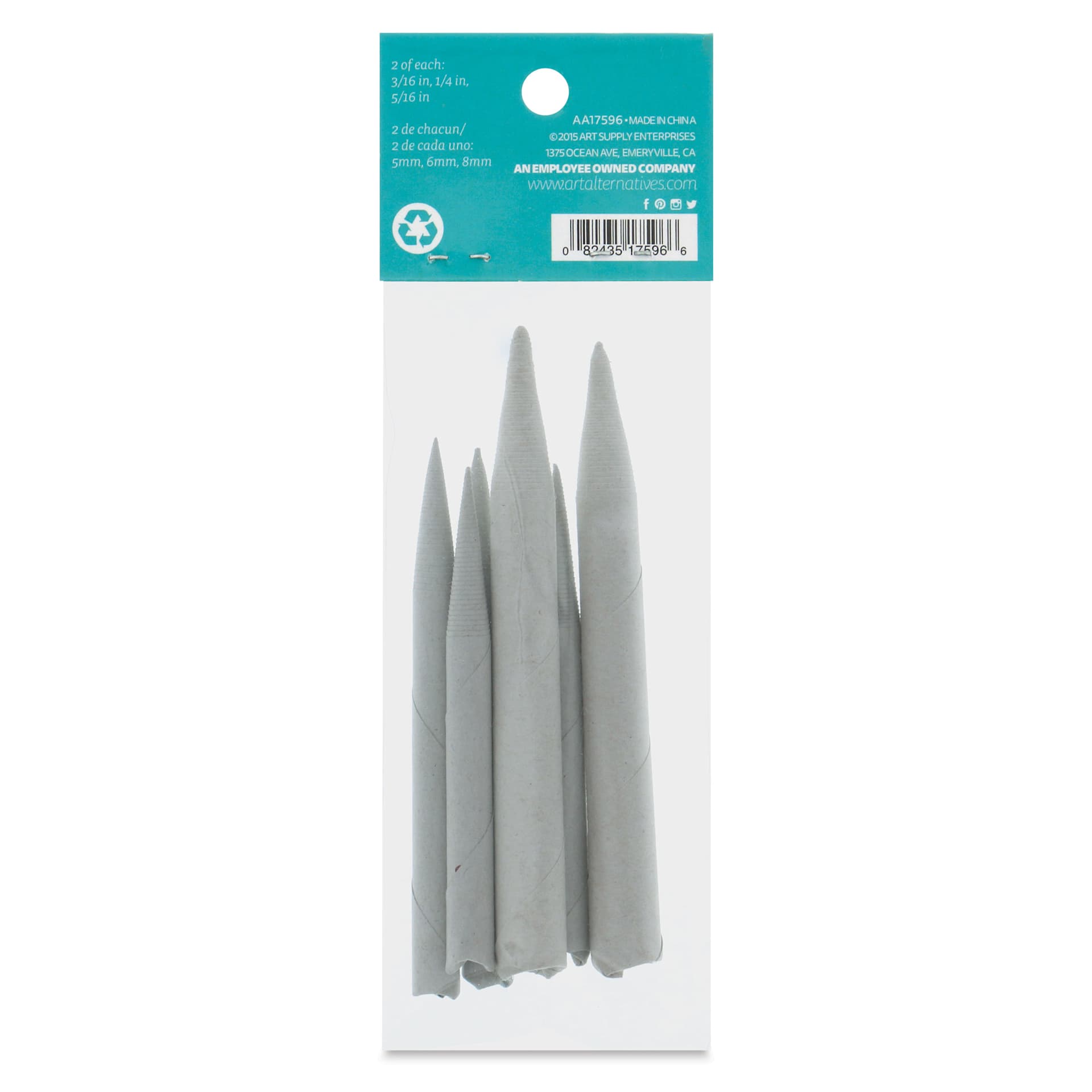 Art Alternatives Tortillons Set of 6, back of packaging