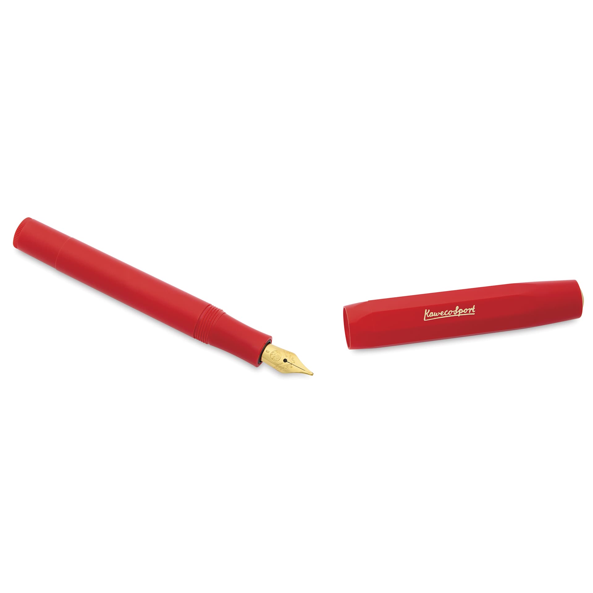 Kaweco Classic Sport Fountain Pen - Red, Broad, cap removed