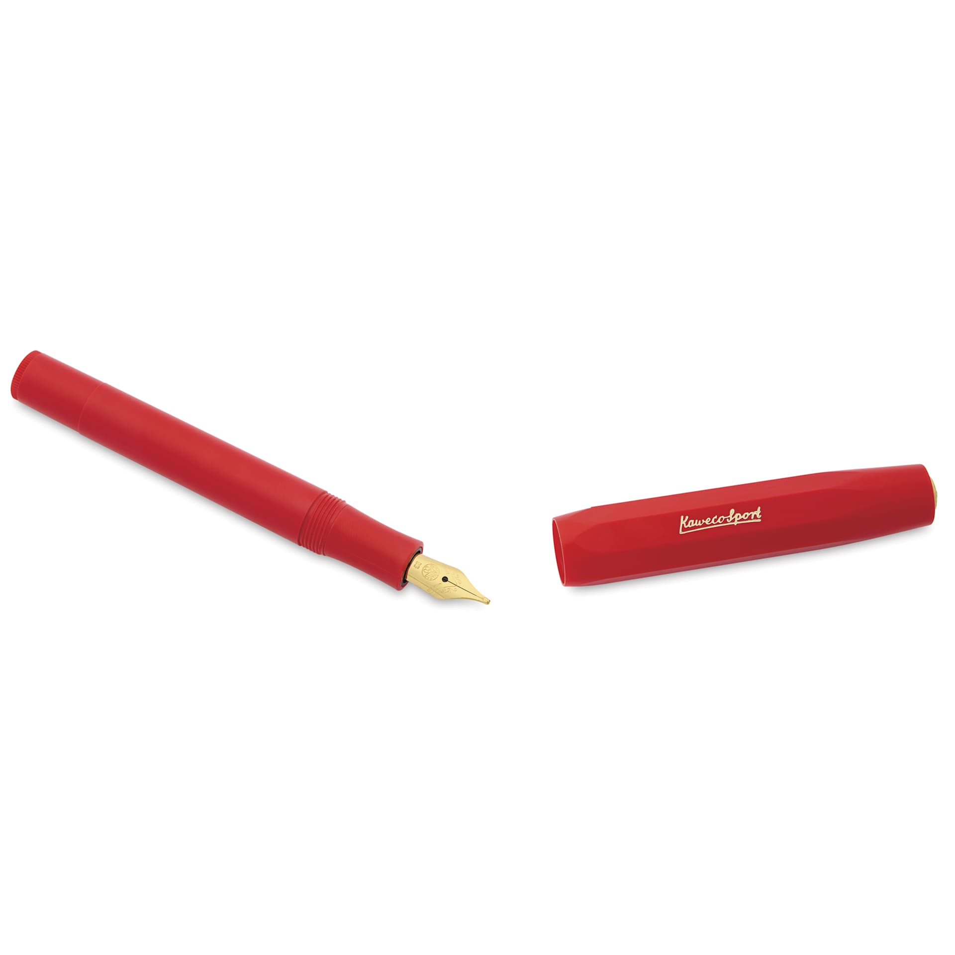 Kaweco Classic Sport Fountain Pen - Red, Extra-Broad, cap removed