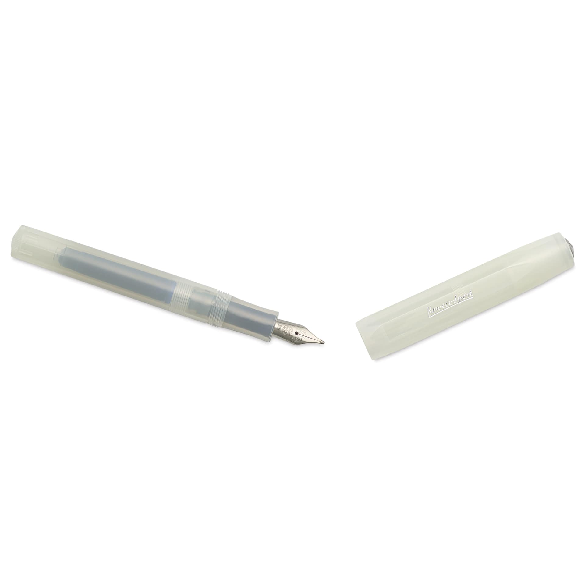 Kaweco Frosted Sport Fountain Pen - Coconut, Extra-Broad, cap removed