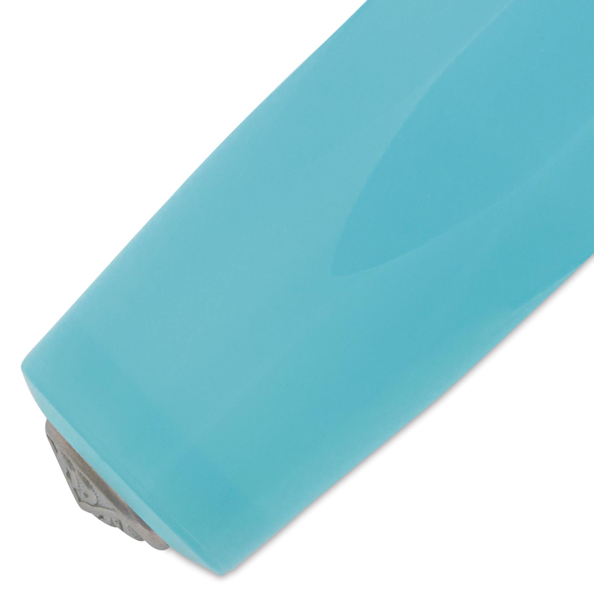 Kaweco Frosted Sport Rollall Pen - Light Blueberry, close-up of the brand's seal on the cap