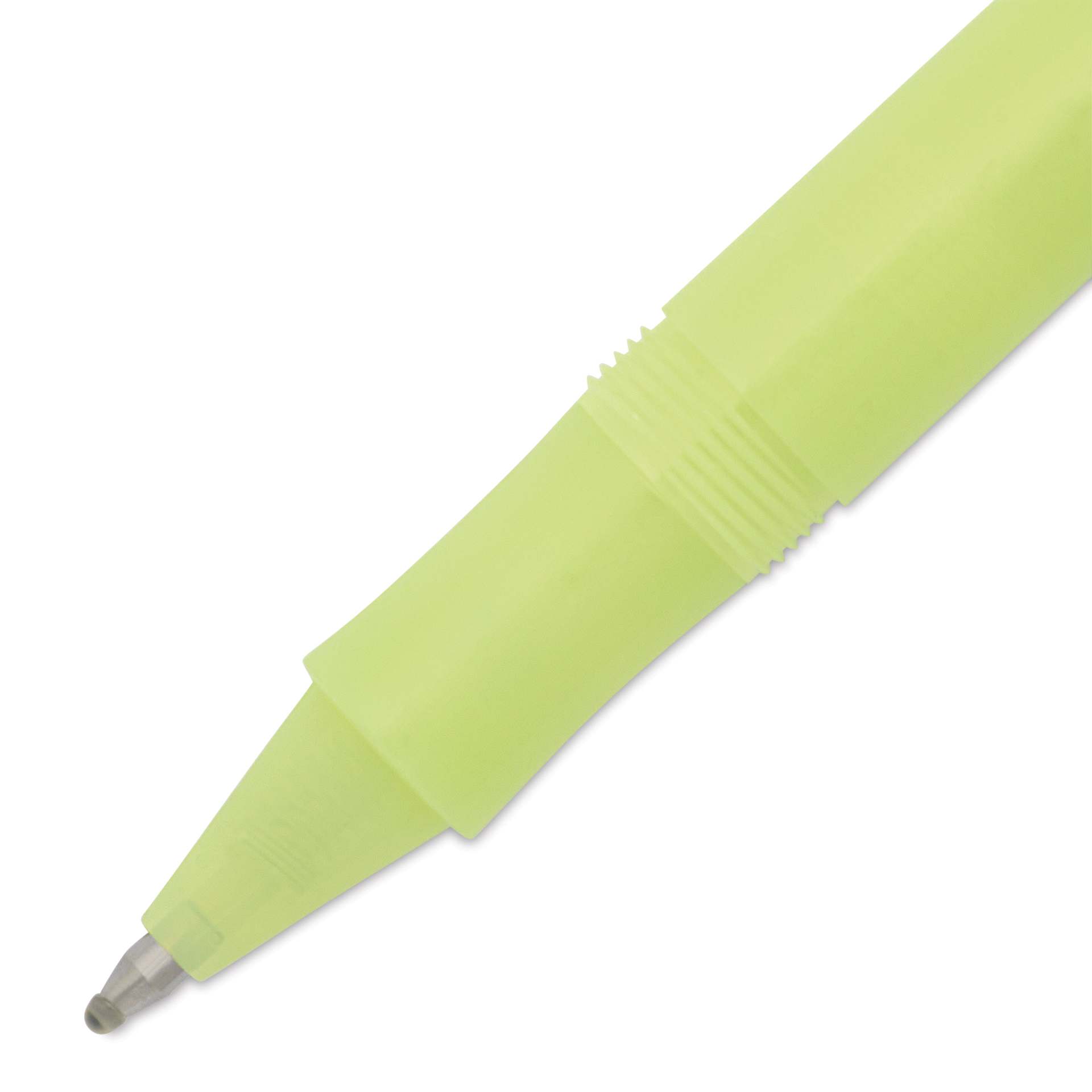 Kaweco Frosted Sport Rollall Pen - Fine Lime, close-up of the point