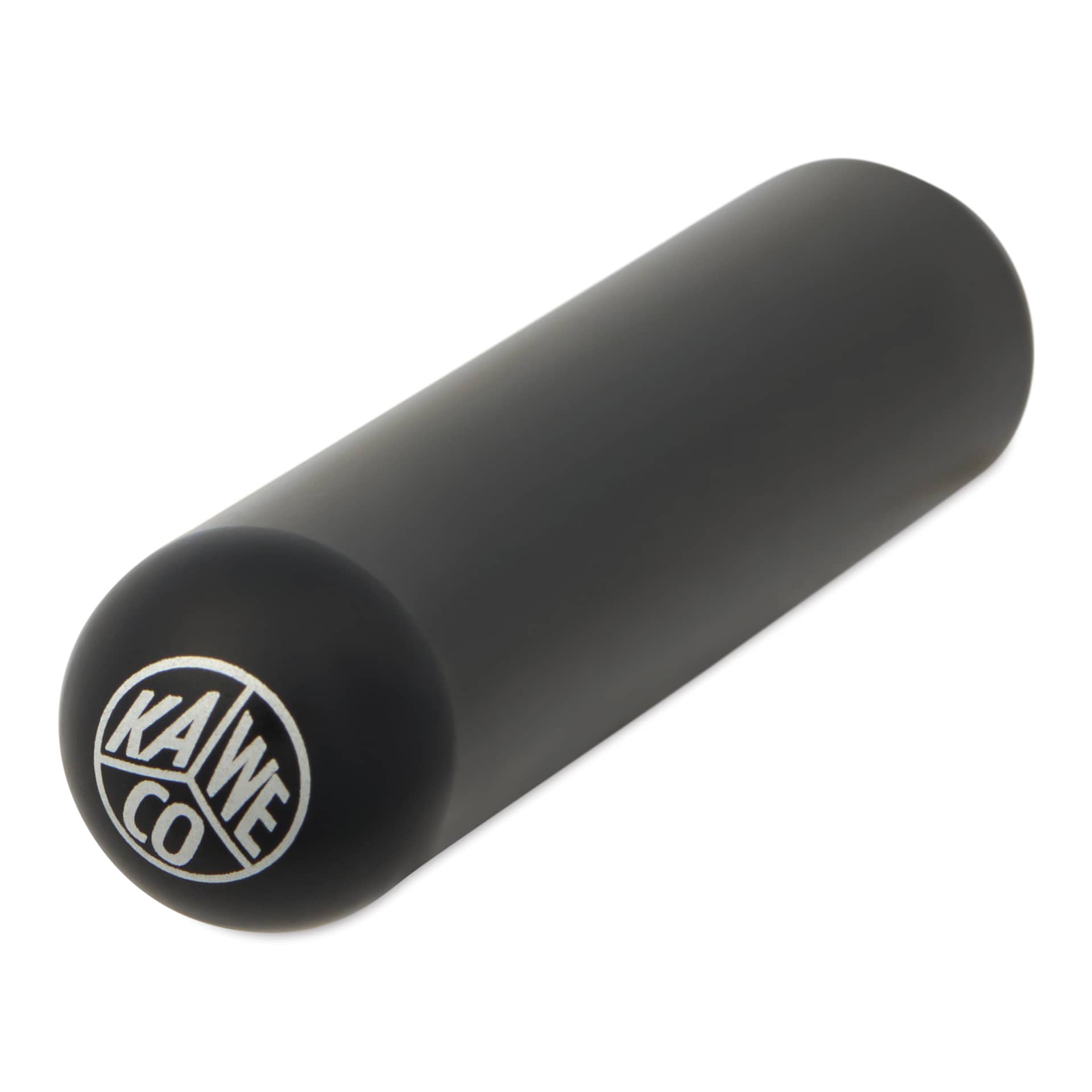 Kaweco Liliput Fountain Pen - Black, Extra-Broad, close-up of the brand's seal on the cap