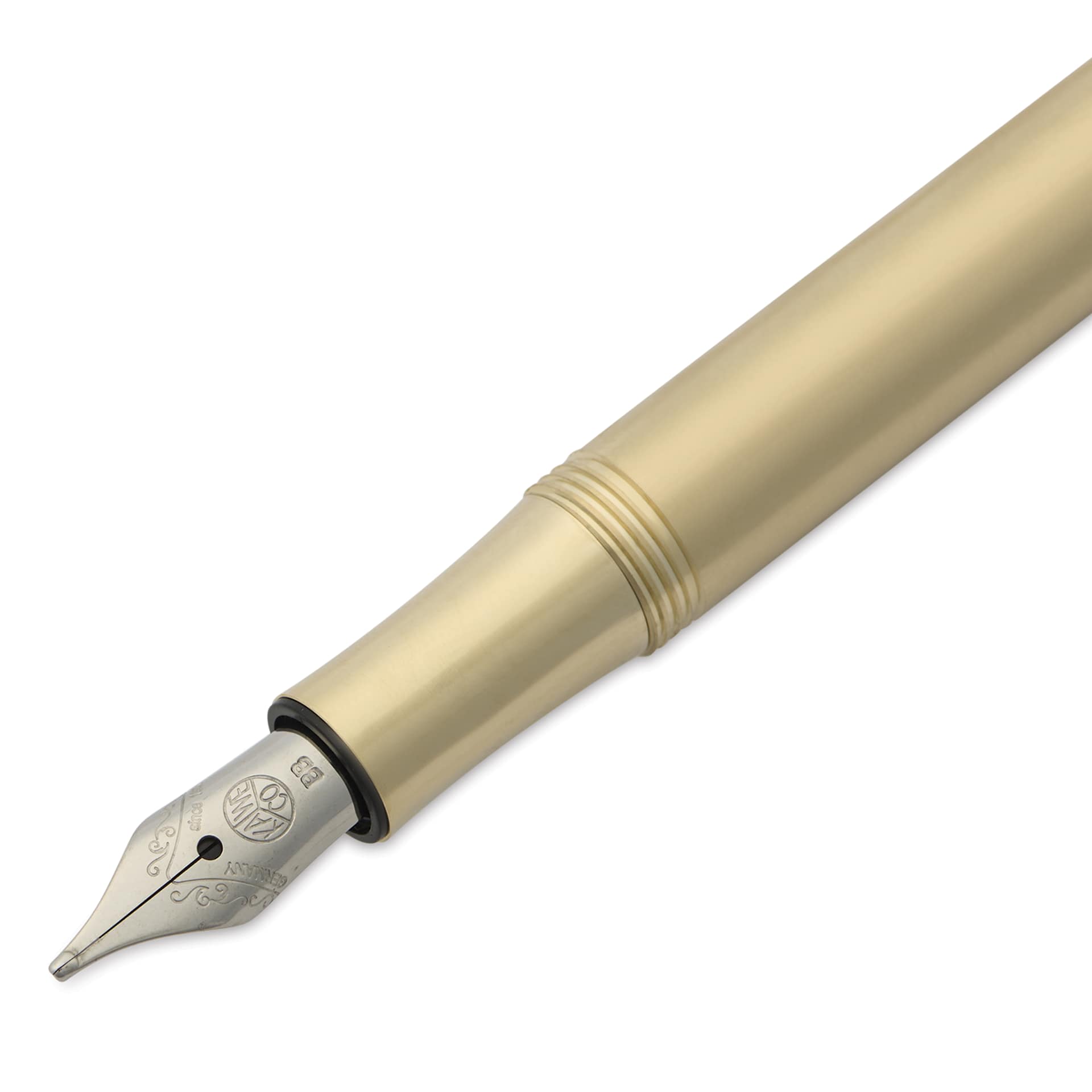 Kaweco Liliput Fountain Pen - Brass, Extra-Broad, close-up of the nib