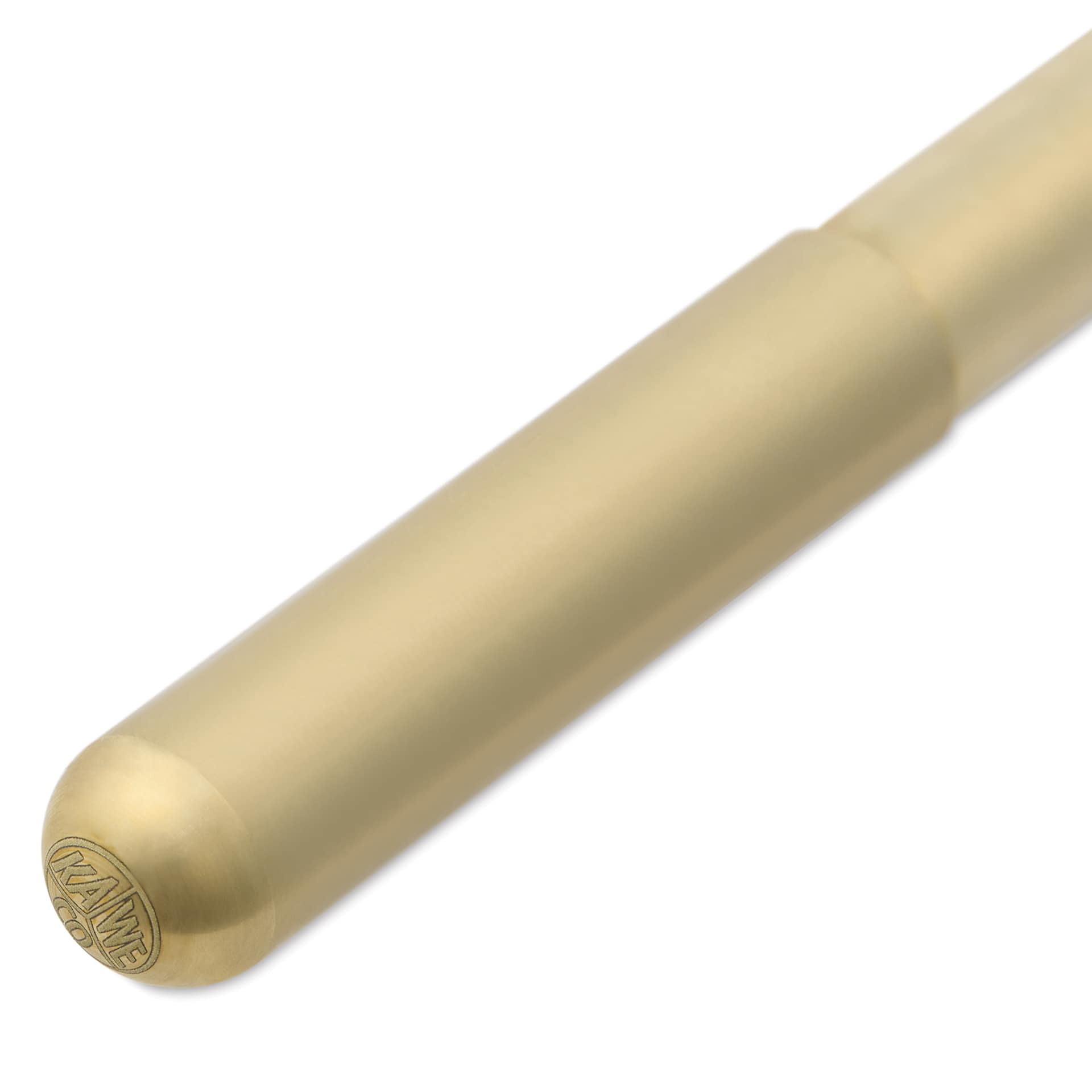 Kaweco Liliput Fountain Pen - Brass, Medium, close-up of the brand's seal on the cap