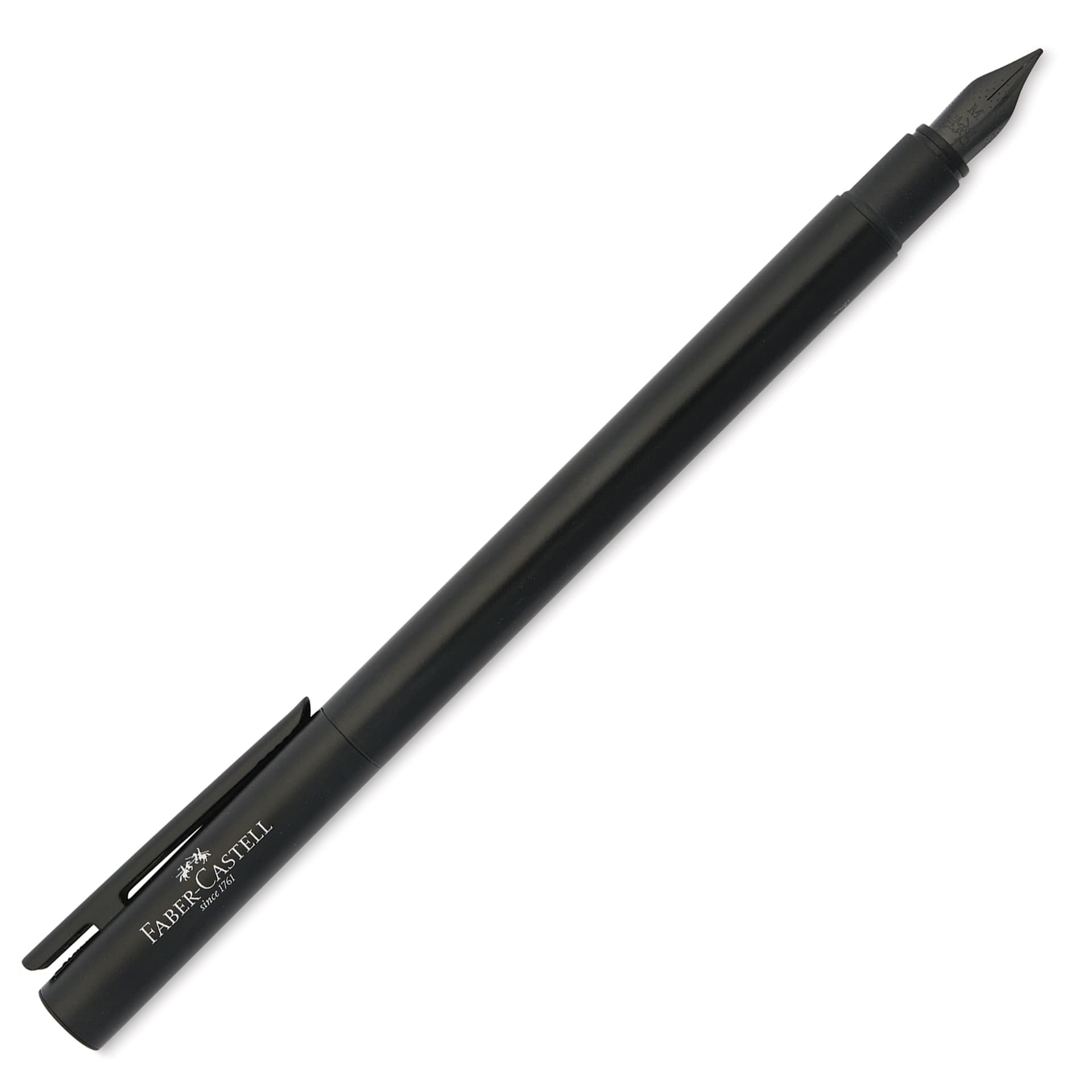 Faber-Castell Neo Slim Fountain Pen - Black Matte, Broad Tip (image shows a different size nib)