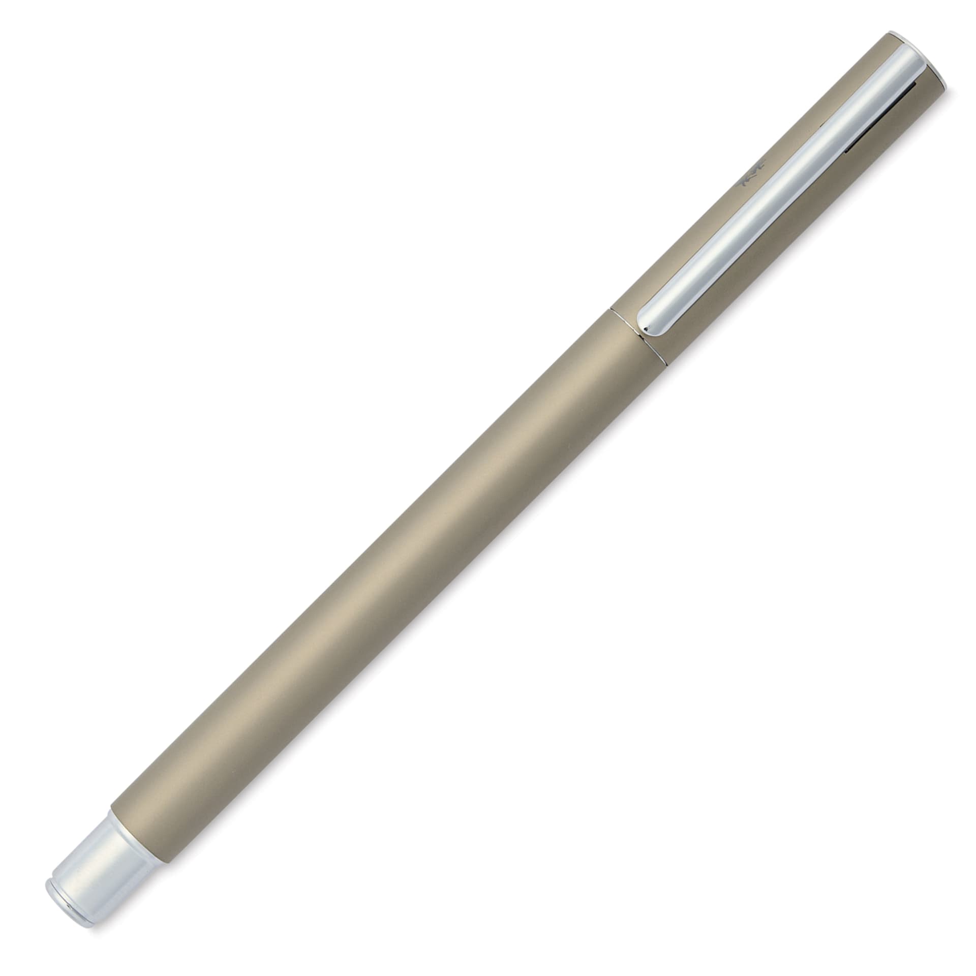 Faber-Castell Neo Slim Fountain Pen - Stainless Steel, Matte, Broad Tip - with cap on