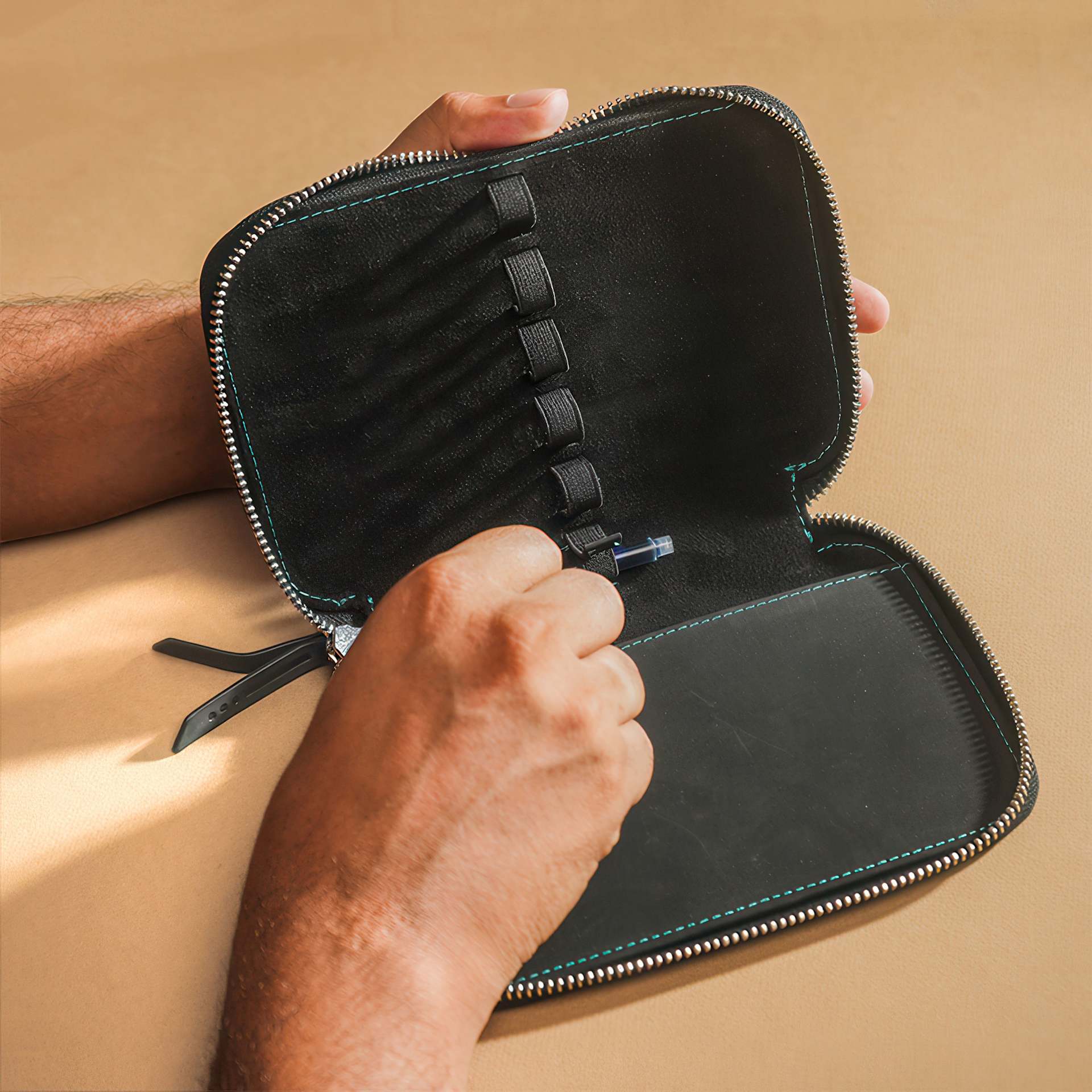 Endless Companion 5 Pen Pouch - Black, in use