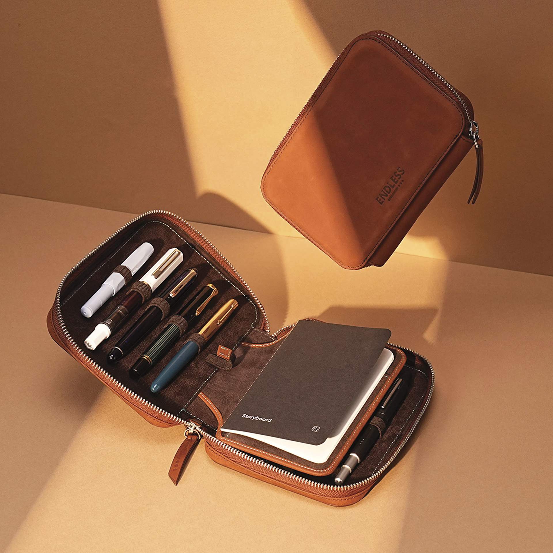 Endless Companion 10 Pen Pouch - Brown, with pens inside (not included)