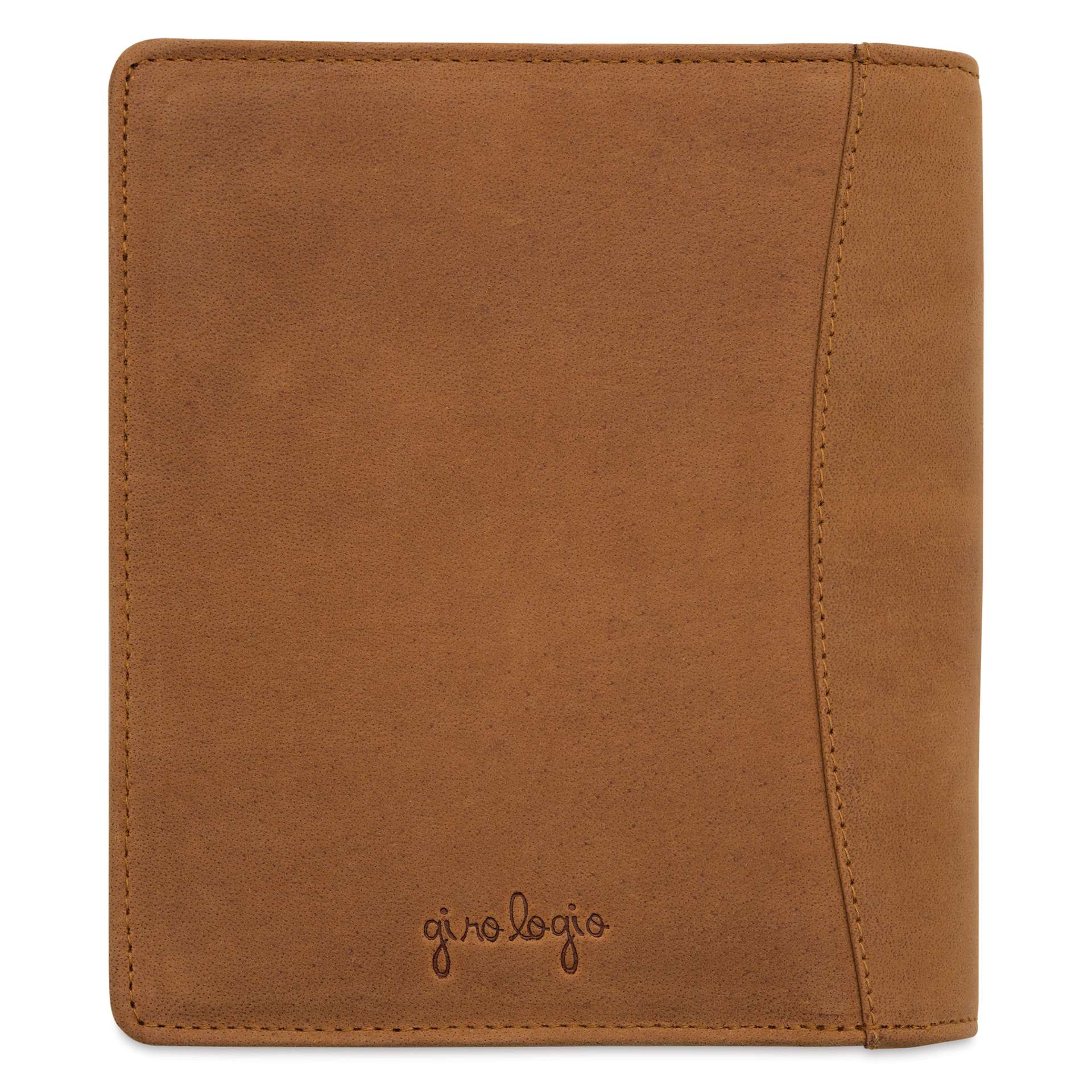 Girologio 12 Leather Pen Zip Case - Saddle Tan, side