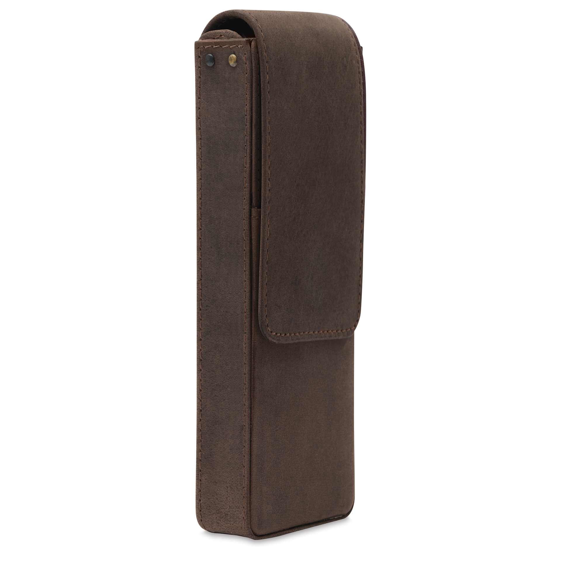 Girologio 2 Leather Pen Case - Bomber Brown, side