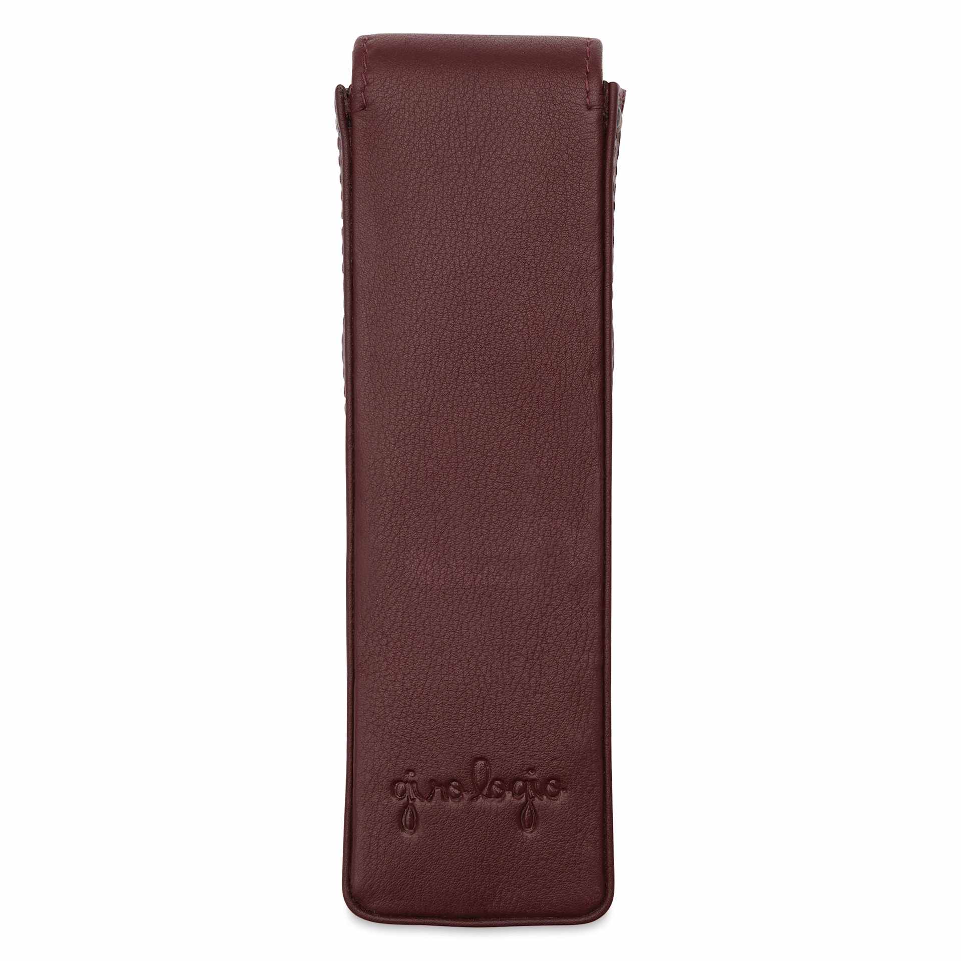 Girologio 2 Leather Pen Case - Antique Brown, back of the case