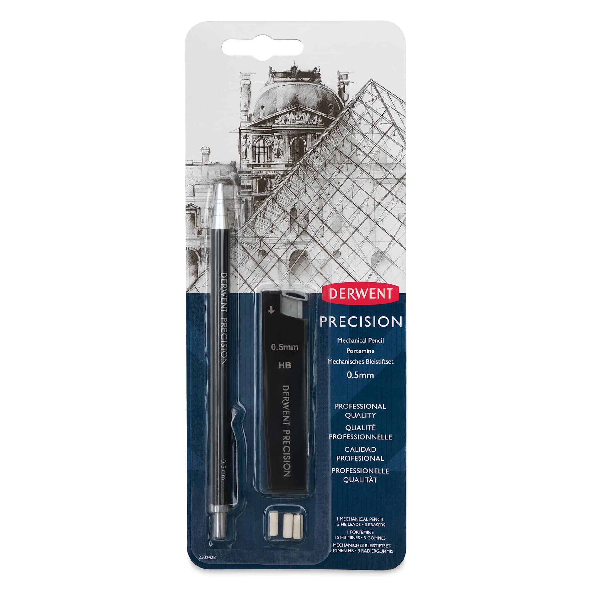 Derwent Precision Mechanical Pencil - Set of 5, front of the packaging