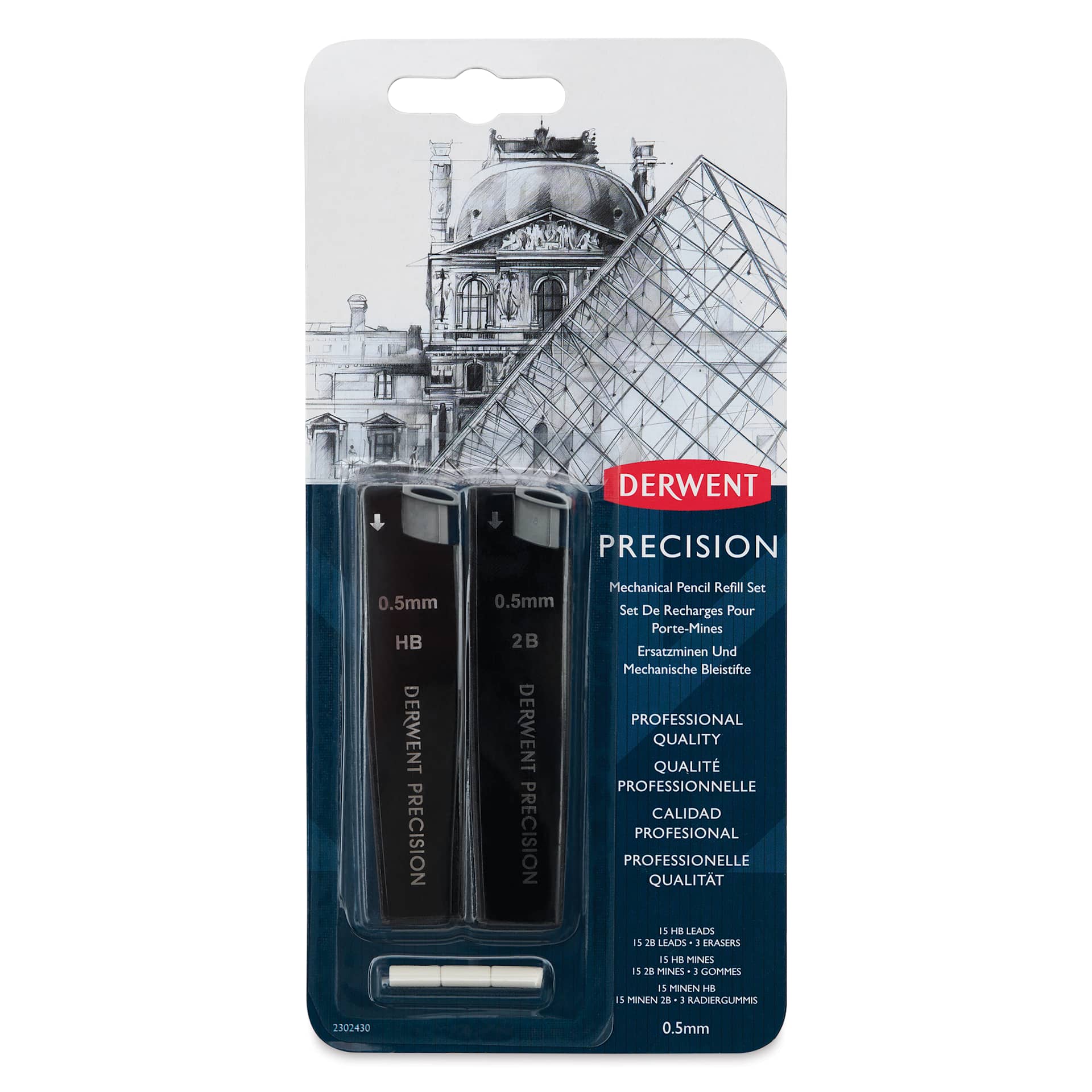 Derwent Precision Mechanical Pencil - Refill, Set of 5, front of the packaging