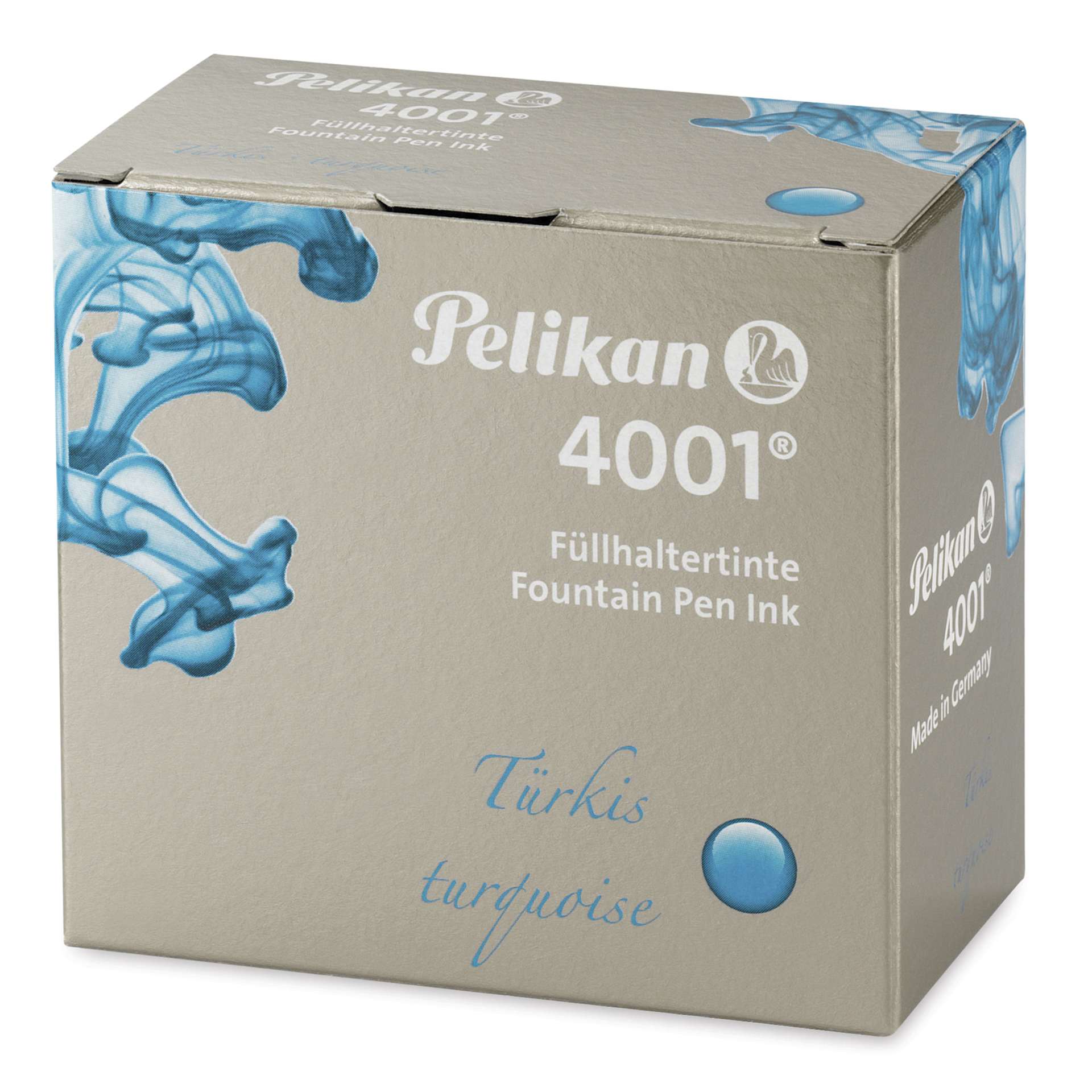 Pelikan 4001 Fountain Pen Ink - Turquoise, 30 ml bottle, packaging