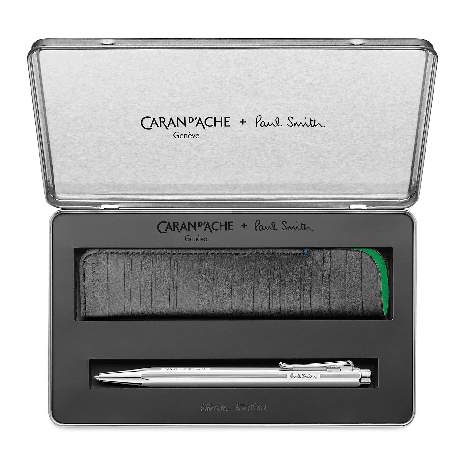 Caran d’Ache Paul Smith Special Edition Ecridor Ballpoint Pen and Leather Case Set