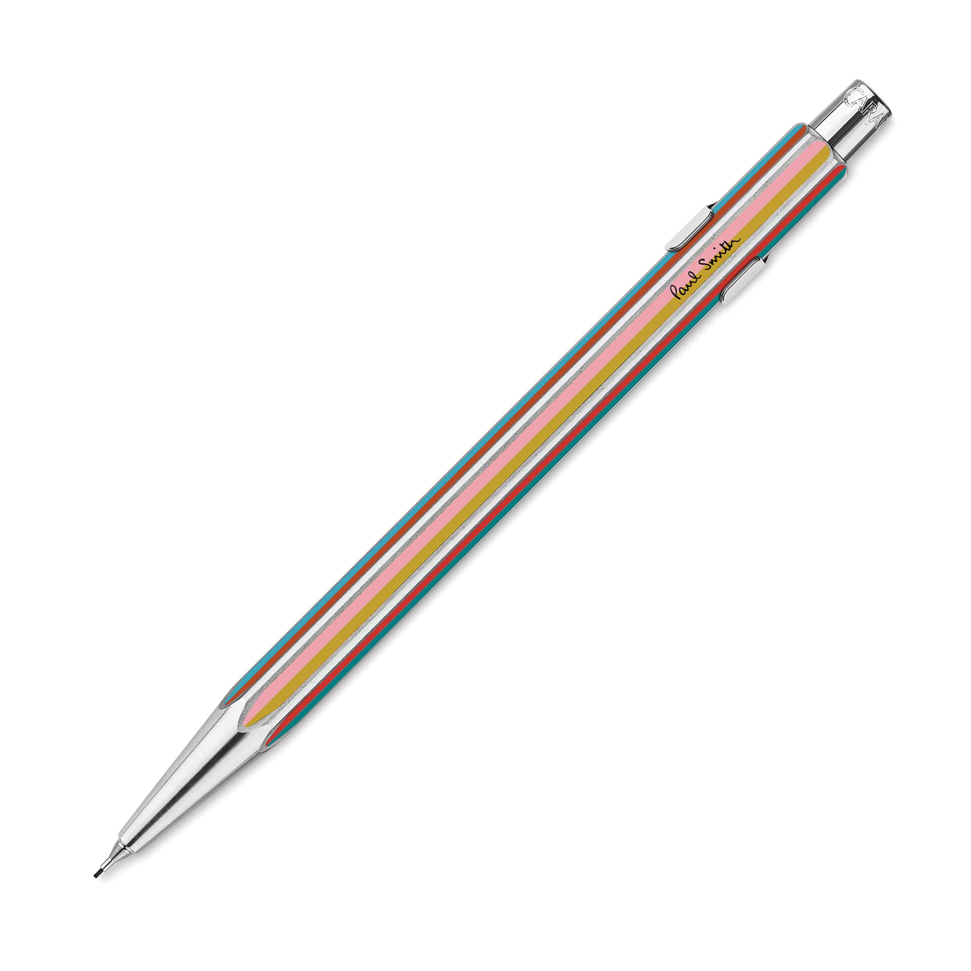 Caran d'Ache Paul Smith Special Edition 849 Mechanical Pencil - Raw Silver, 0.5 mm, side view