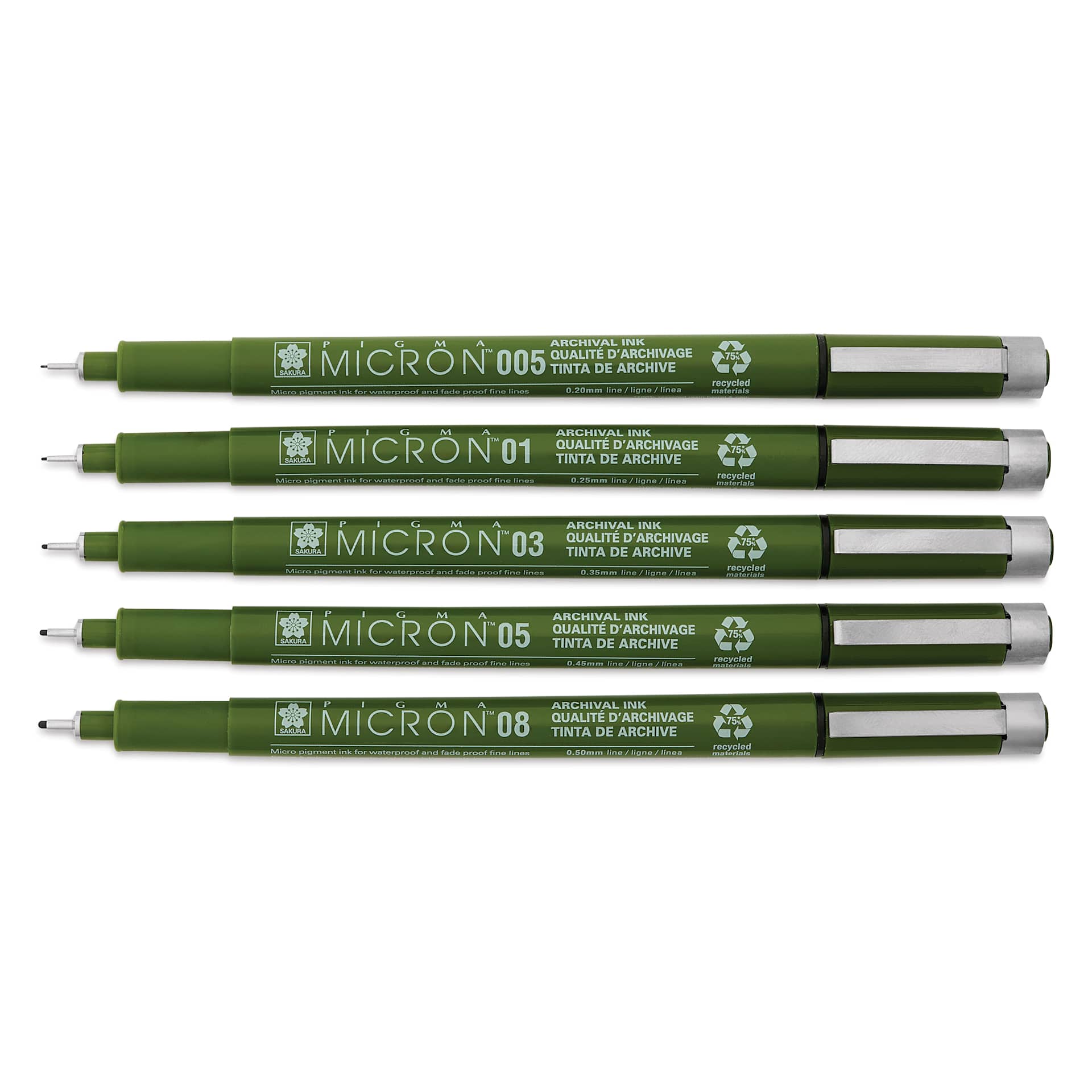 Sakura Pigma Micron Eco Pens - Set of 5, Black