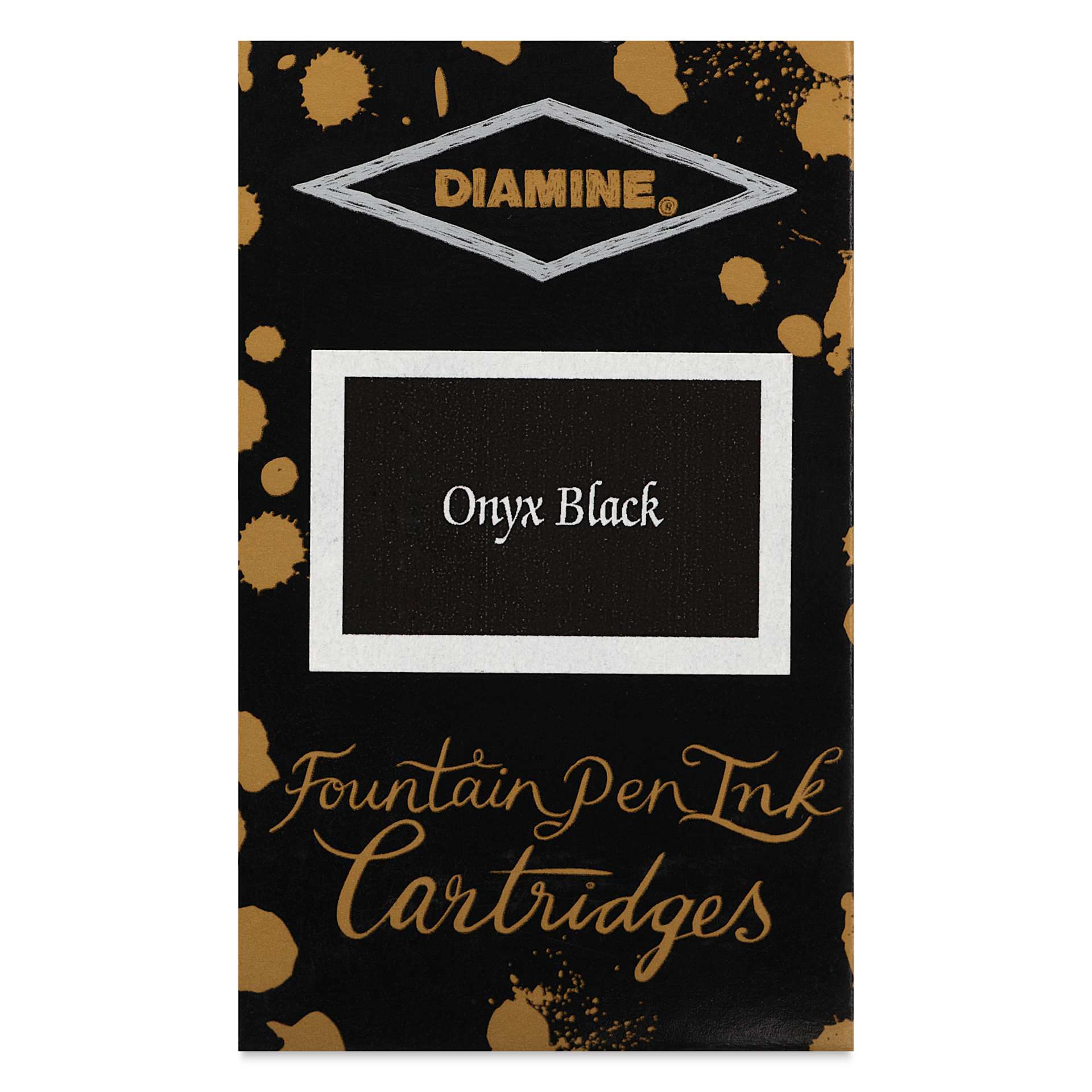 Diamine Ink Cartridges - Pkg of 18, Onyx Black, front of packaging