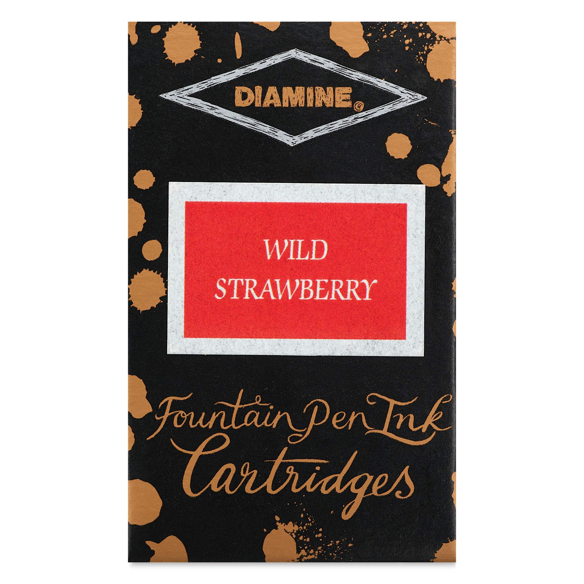 Diamine Ink Cartridges - Pkg of 18, Wild Strawberry, front of packaging