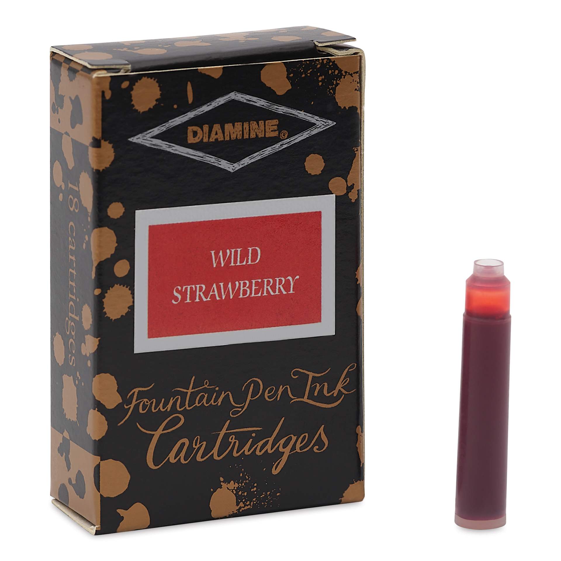 Diamine Ink Cartridges - Pkg of 18, Wild Strawberry
