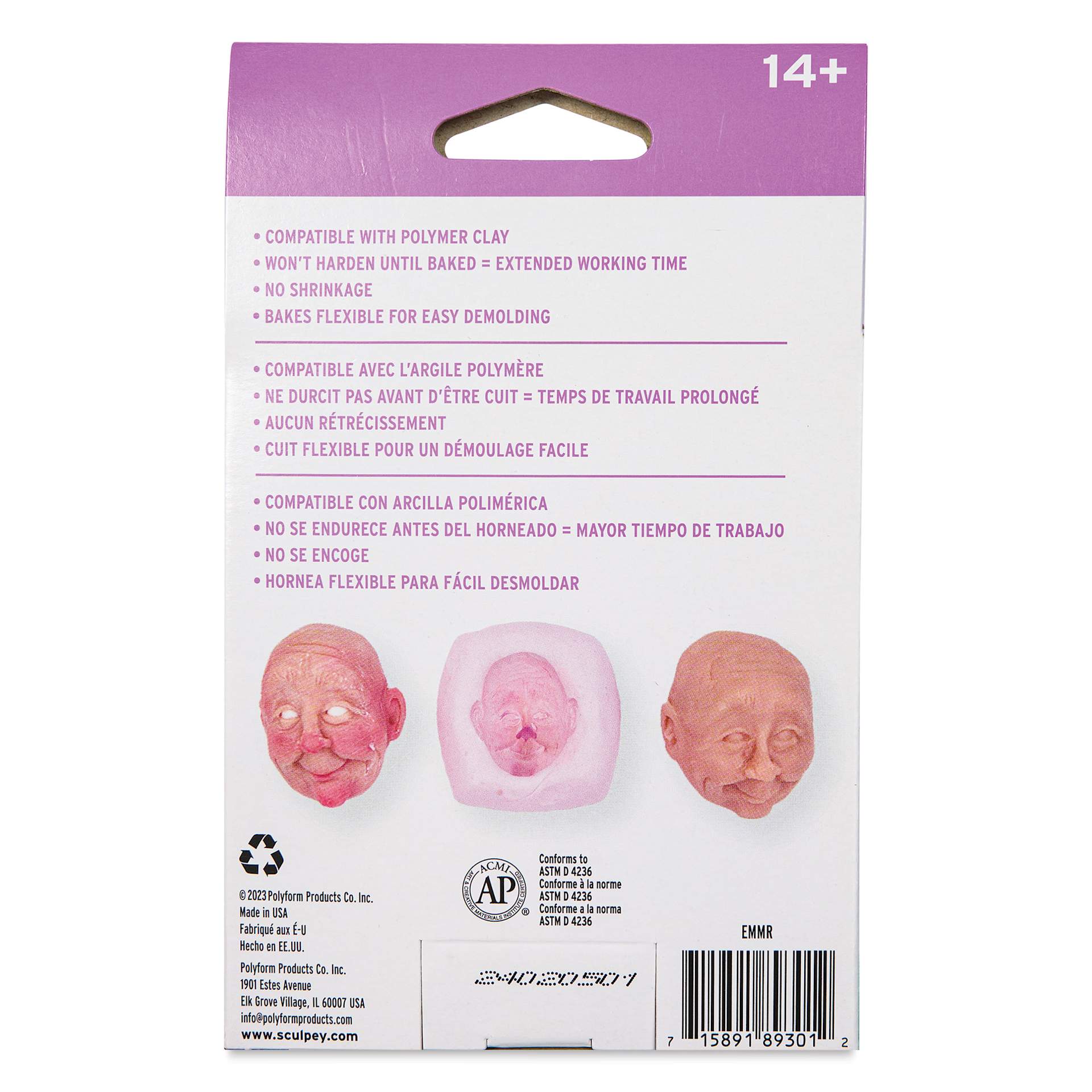 Sculpey Mold Maker - 8 oz Kit - back of packaging