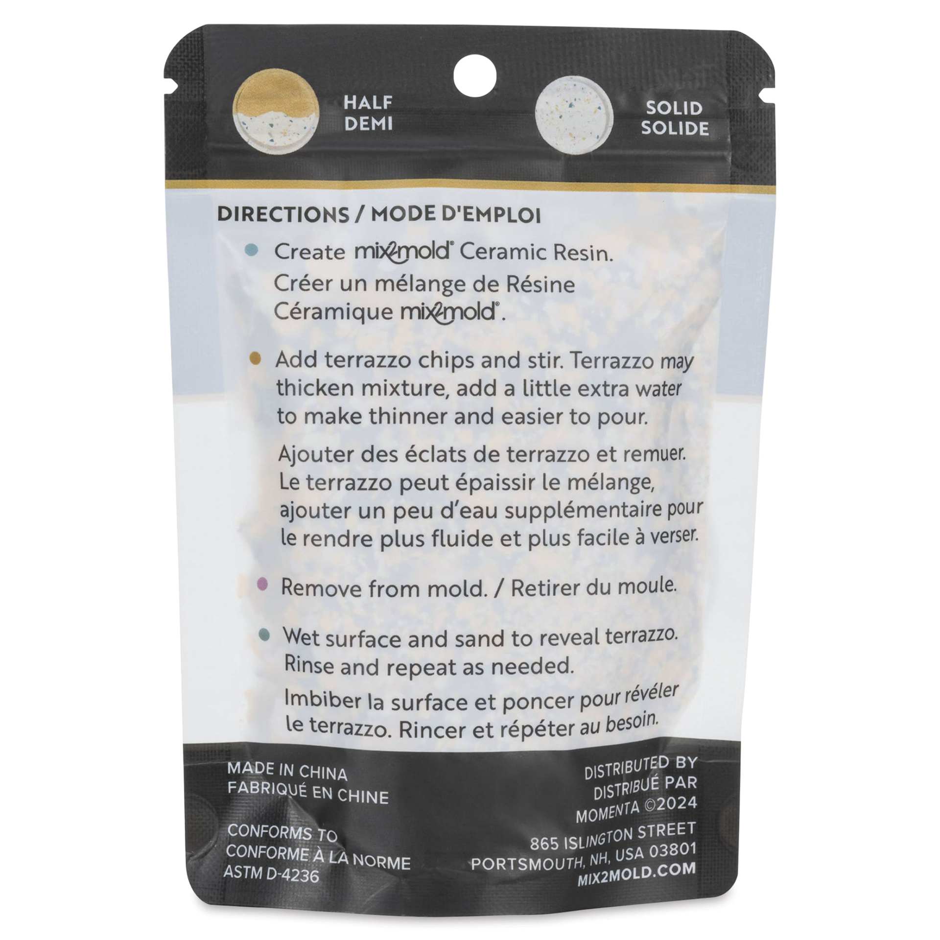 Brea Reese Mix2Mold Terrazzo Chips - Barcelona Colors Mix, 2 oz - back of packaging
