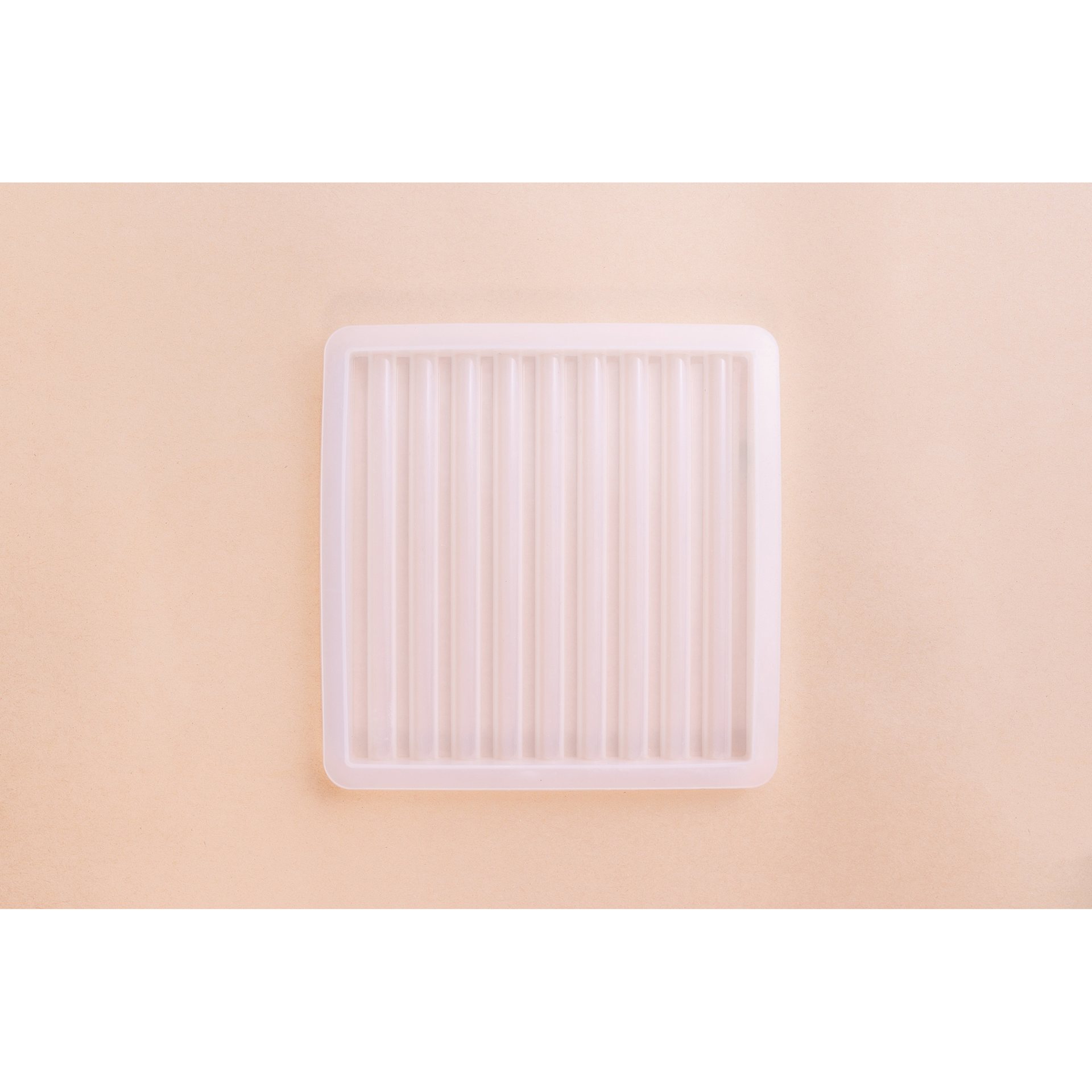 Jesmonite Silicone Fluted Square Tile Mold empty