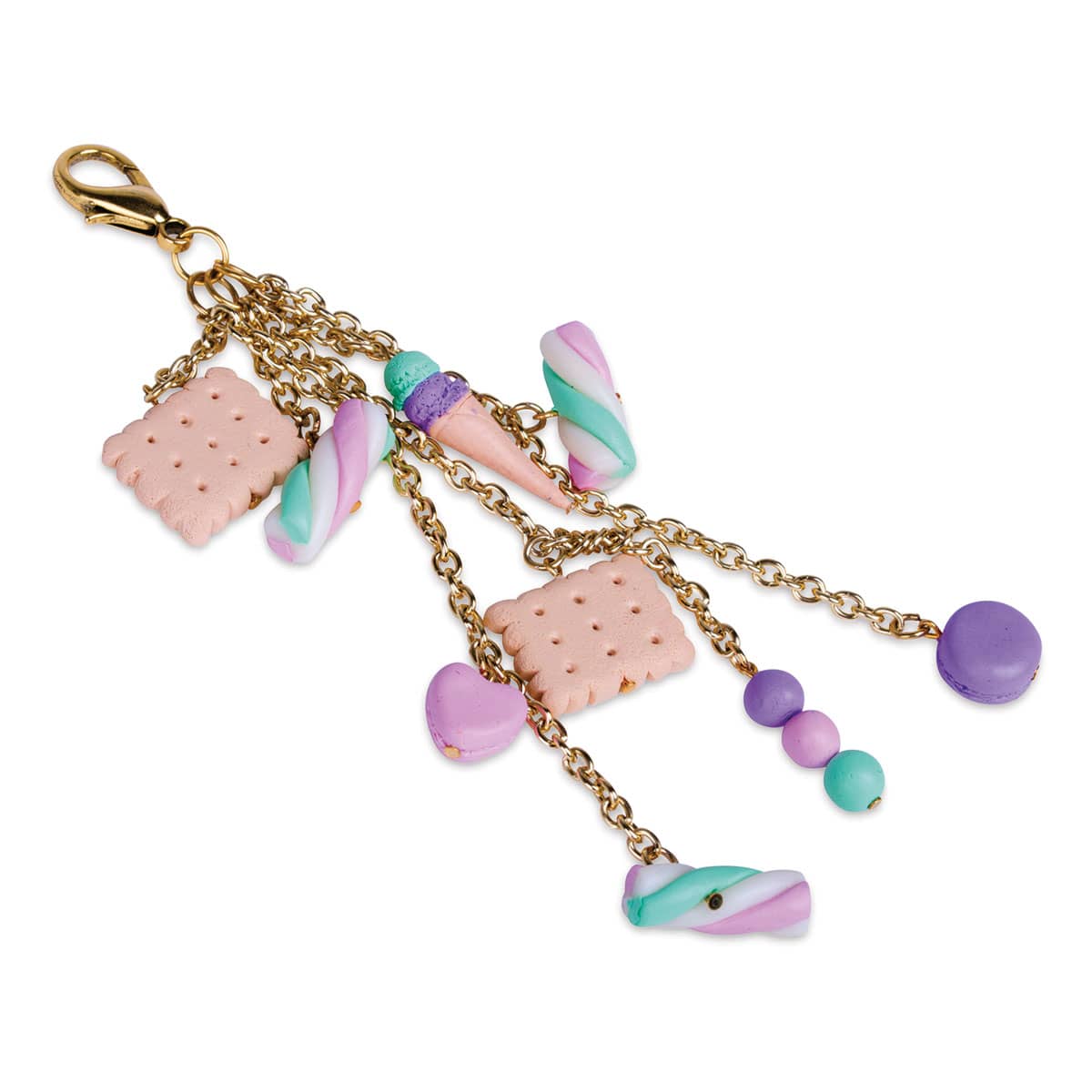 Finished example - Charms made with clay from the Pastel Colors set. Finished example - Charms made with clay from the Pastel Colors set.